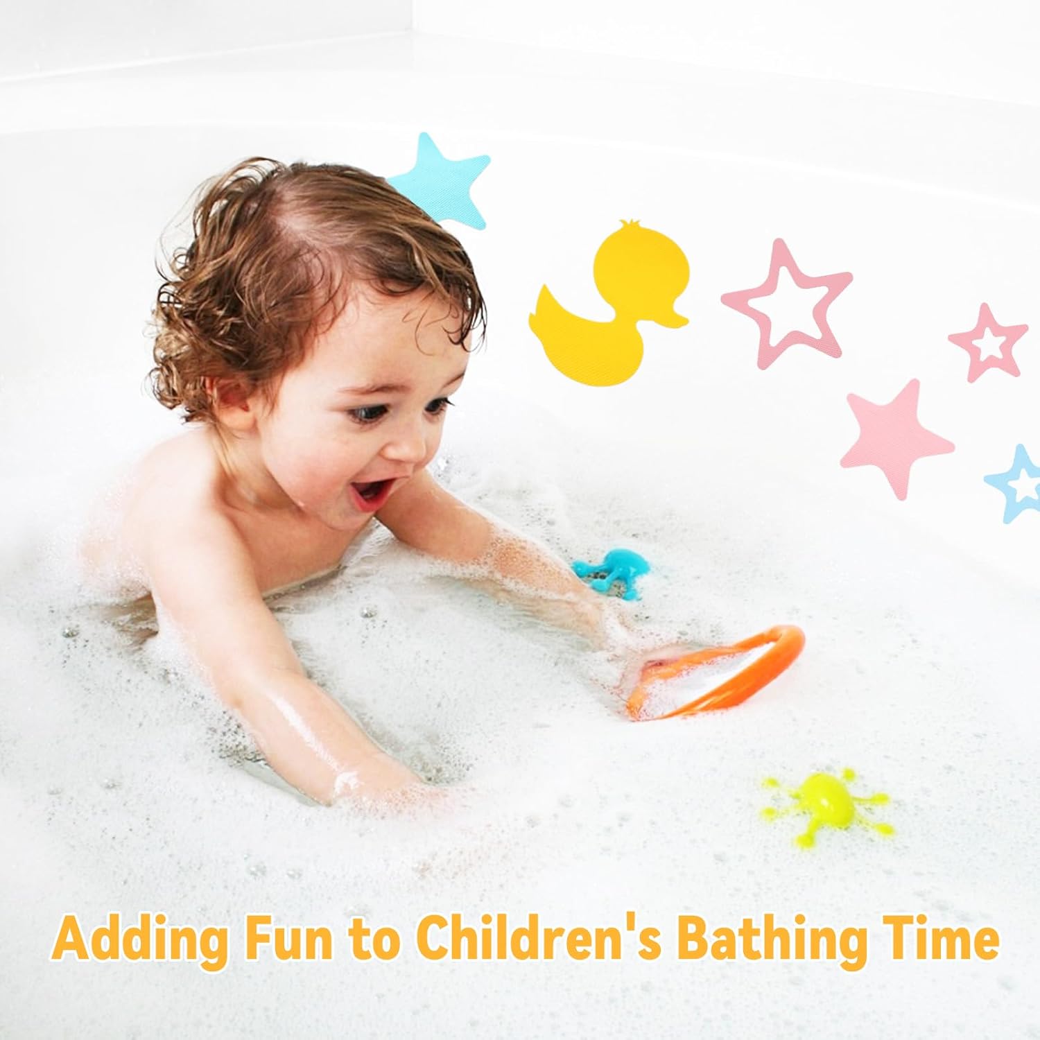 24 Pcs Duck Star Non-Slip Bathtub Sticker Set