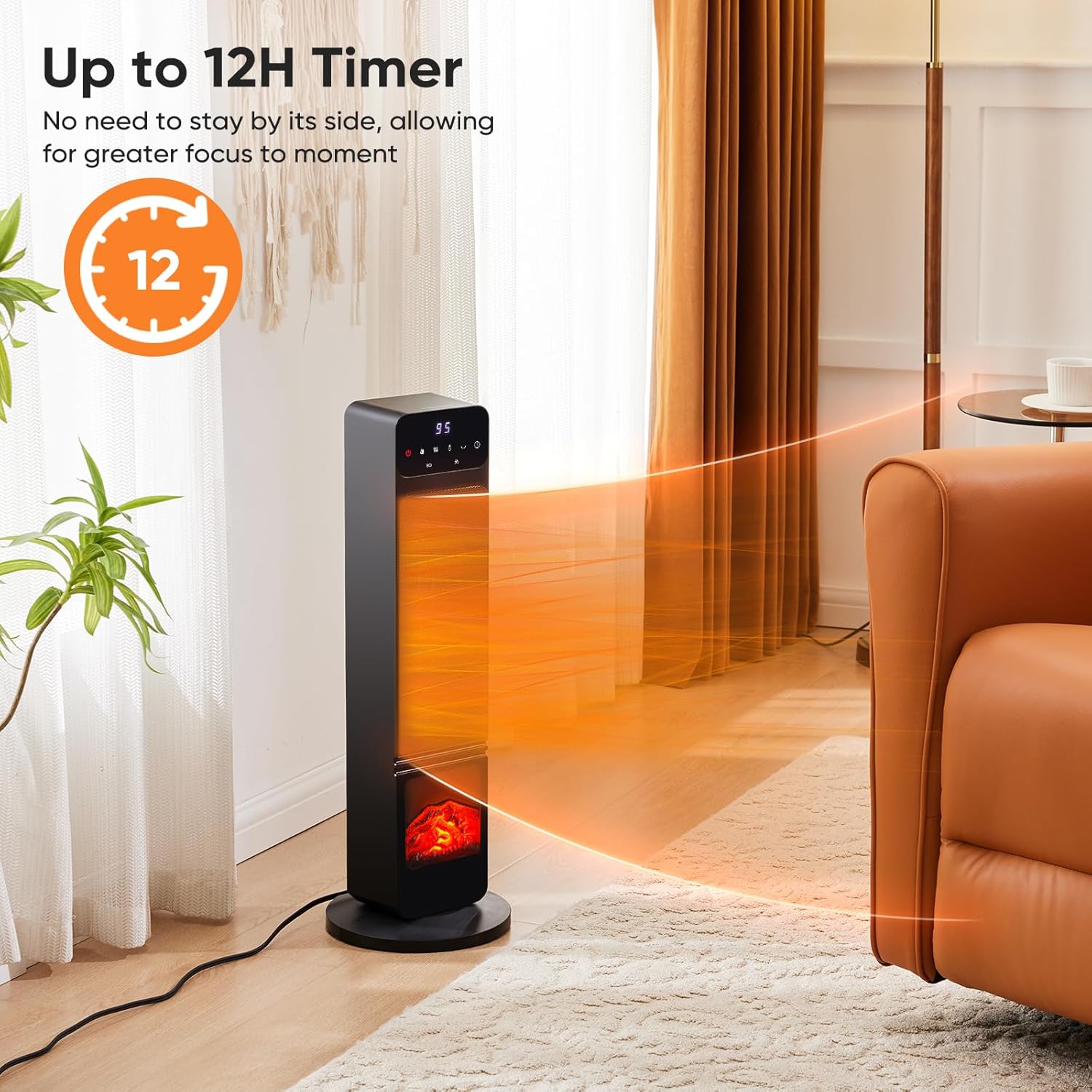 OLIXIS 1500W PTC Ceramic Space Heater with Remote Control and Safety Features