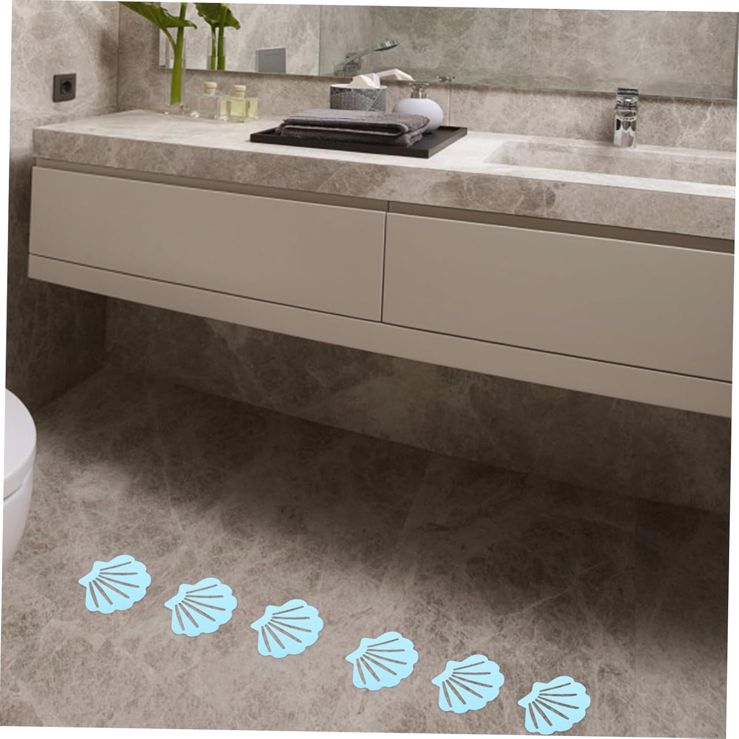 DECHOUS 12Pcs Shell Shape Non-Slip Bathtub Decals