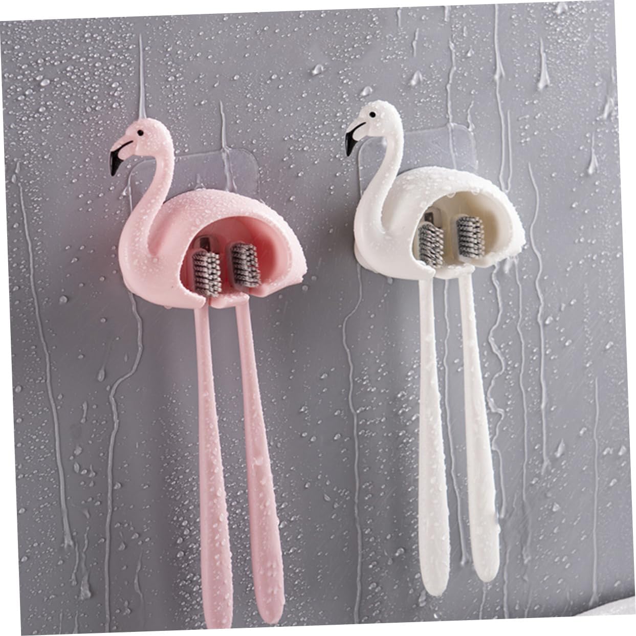 FONDOTIN 2pcs Wall Mounted Toothbrush Holders