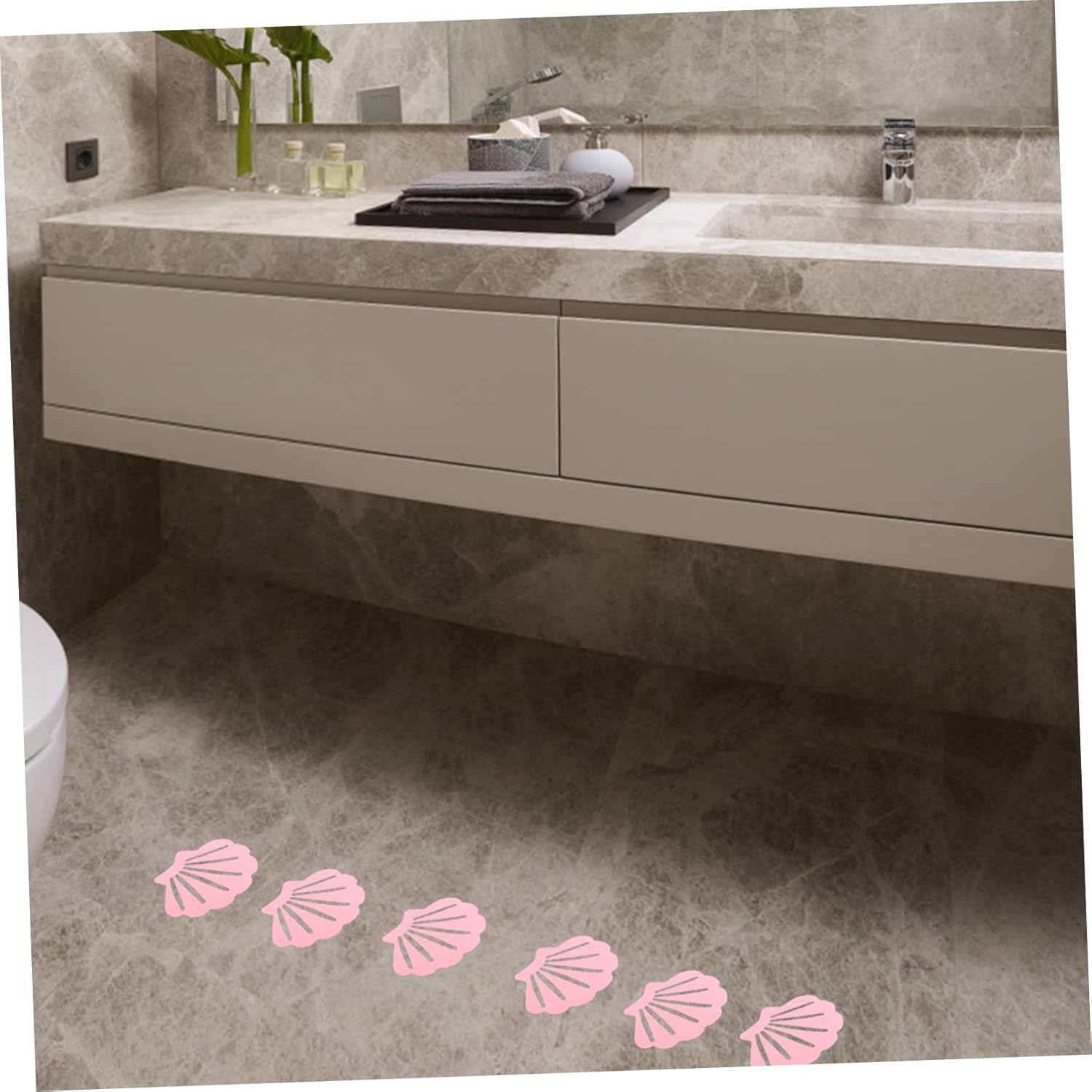 12pcs Shell Shaped Anti-Slip Tub Stickers for Bathroom Safety