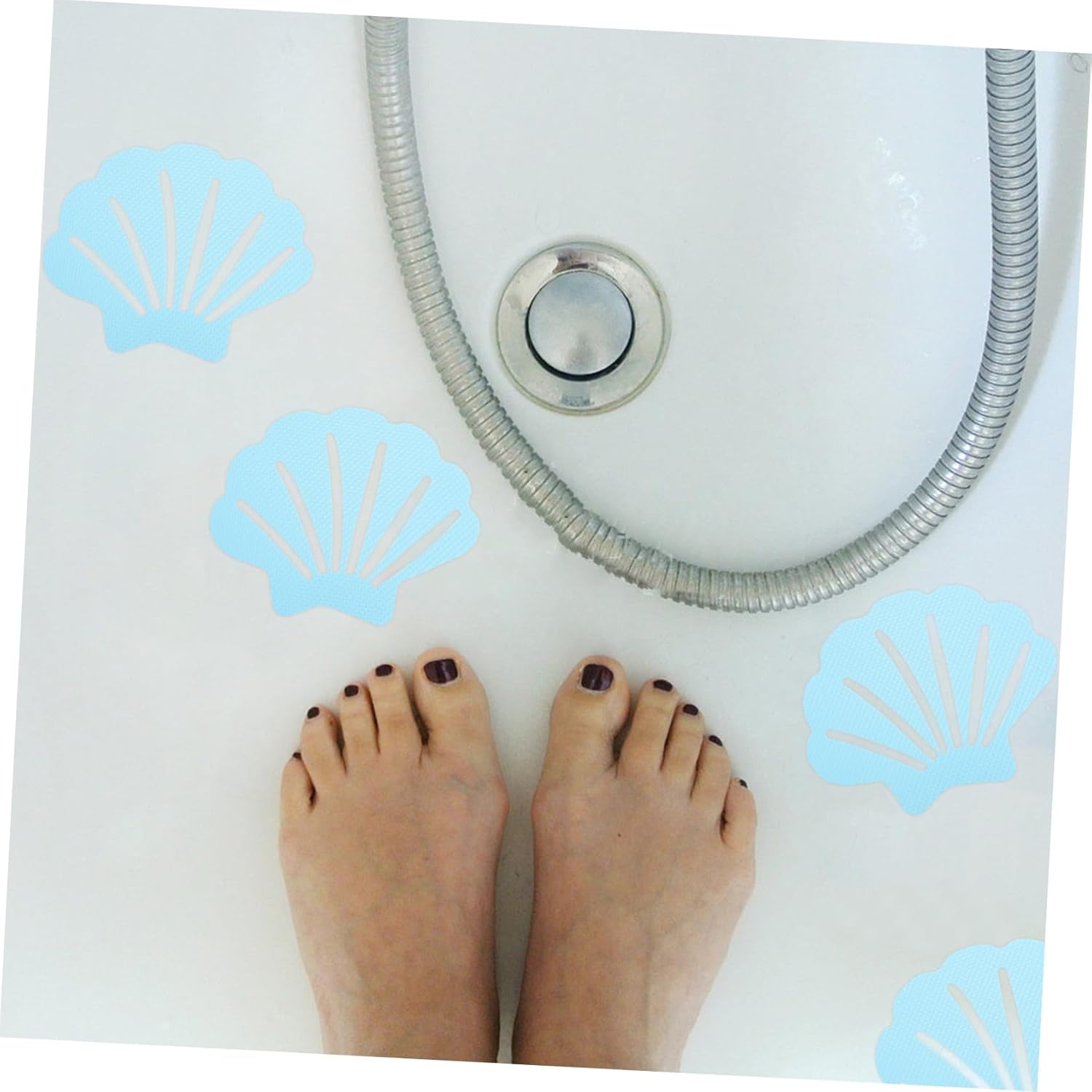 GLEAVI 12Pcs Shell Shape Non-Slip Bathtub Stickers