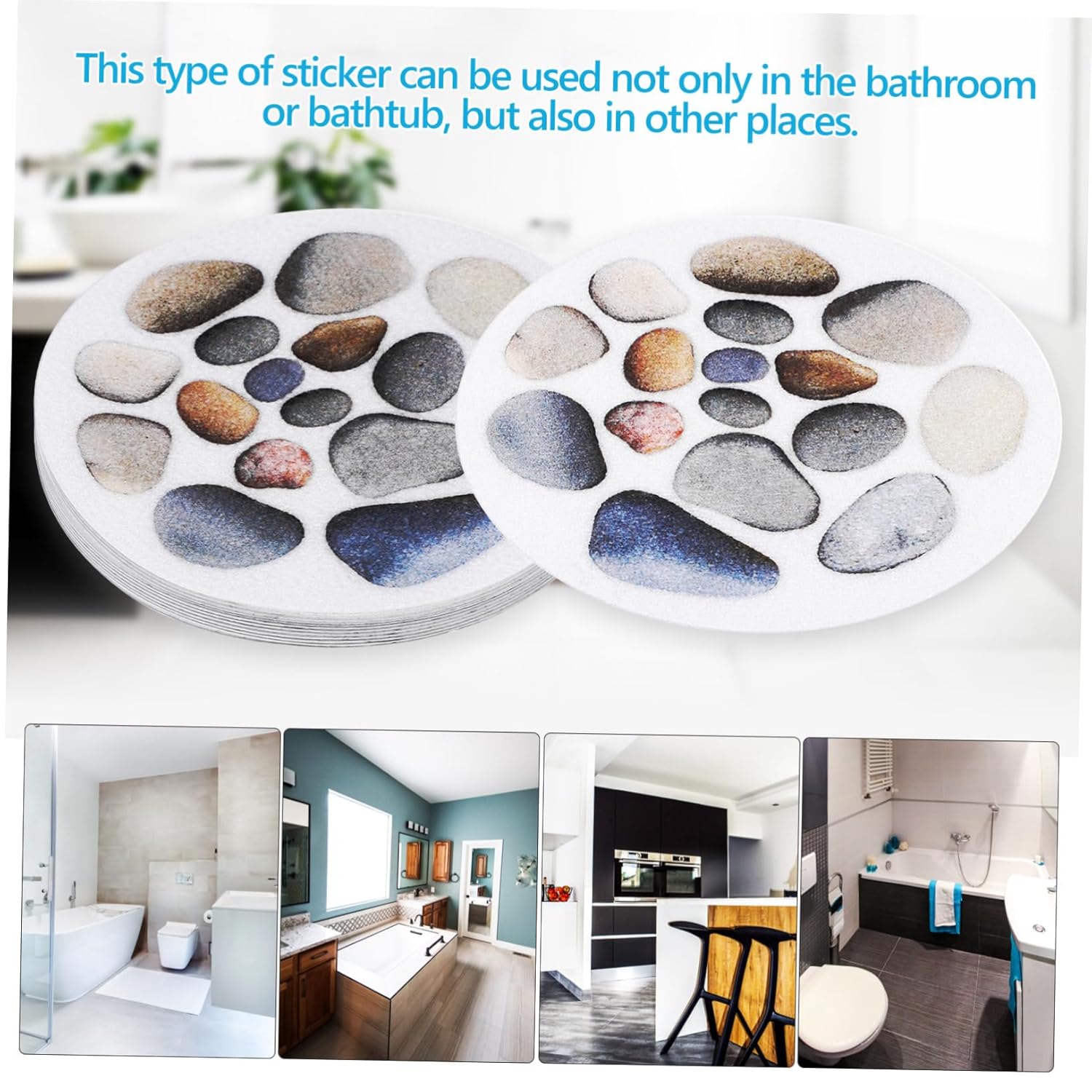 12-Piece Non-Slip Stone Tub Stickers for Safe and Stylish Bathroom