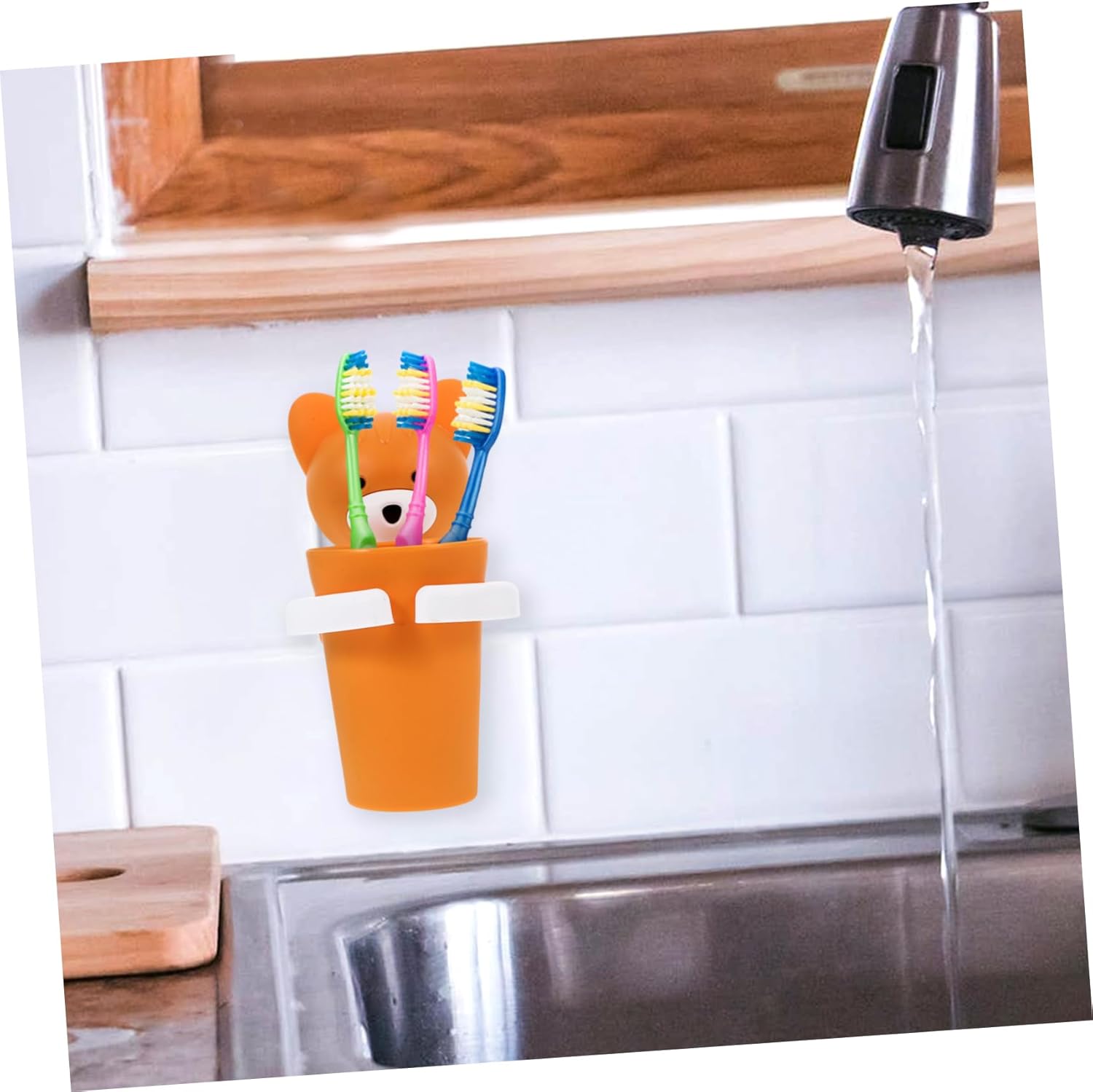 PRETYZOOM 2 Sets Cartoon Toothbrush Holder Cup Rack