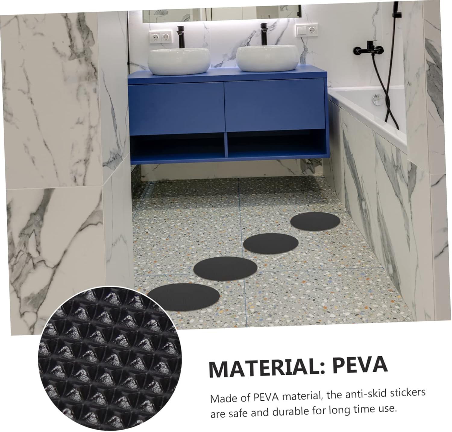 PRETYZOOM 20 Sheets Non Slip Bath Mat Decals