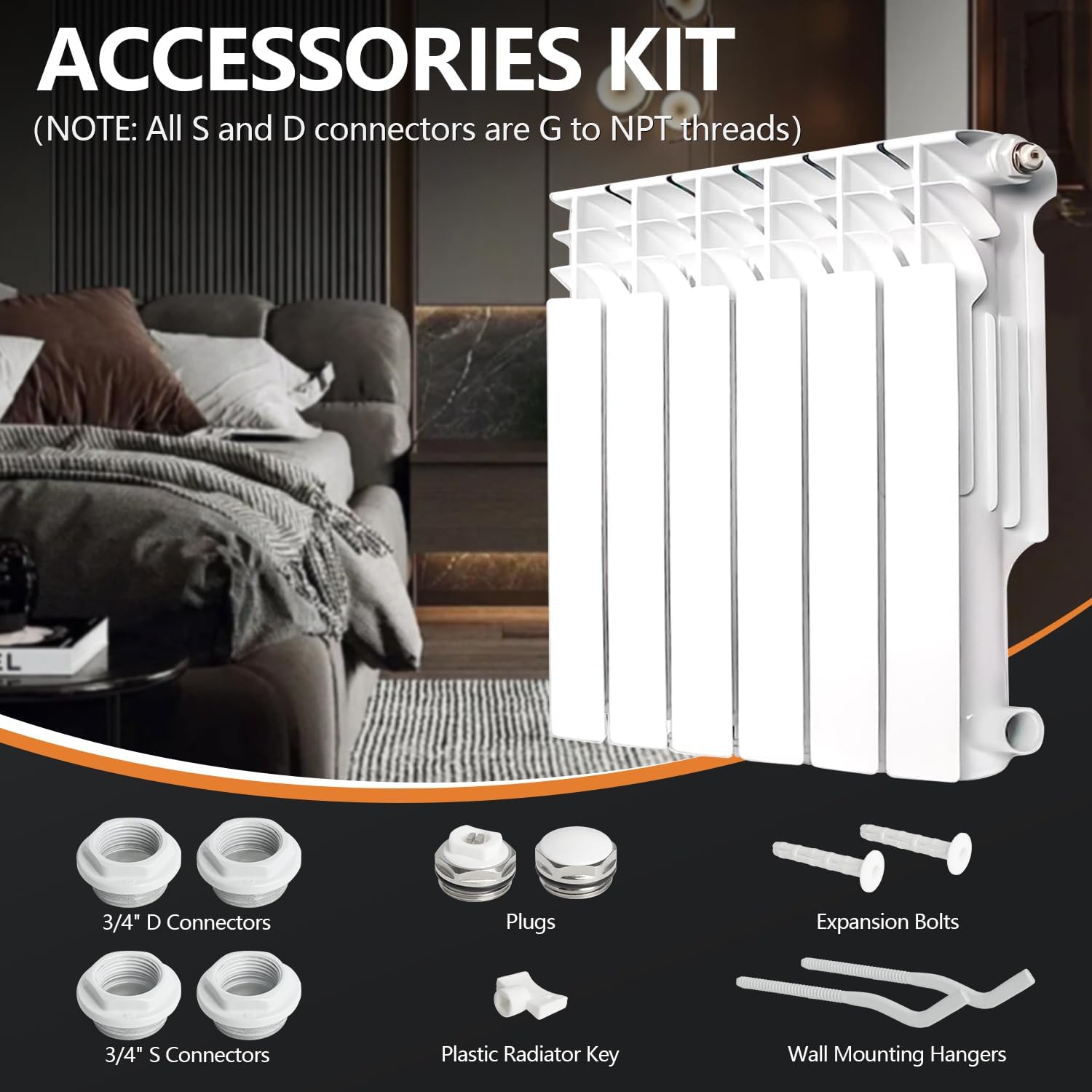 Q-Hillstar 8-Panel Quiet Energy Saving Radiator