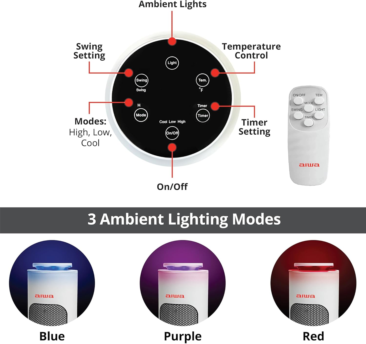 Aiwa Smart Space Heater with Voice Control and Safety Features 1