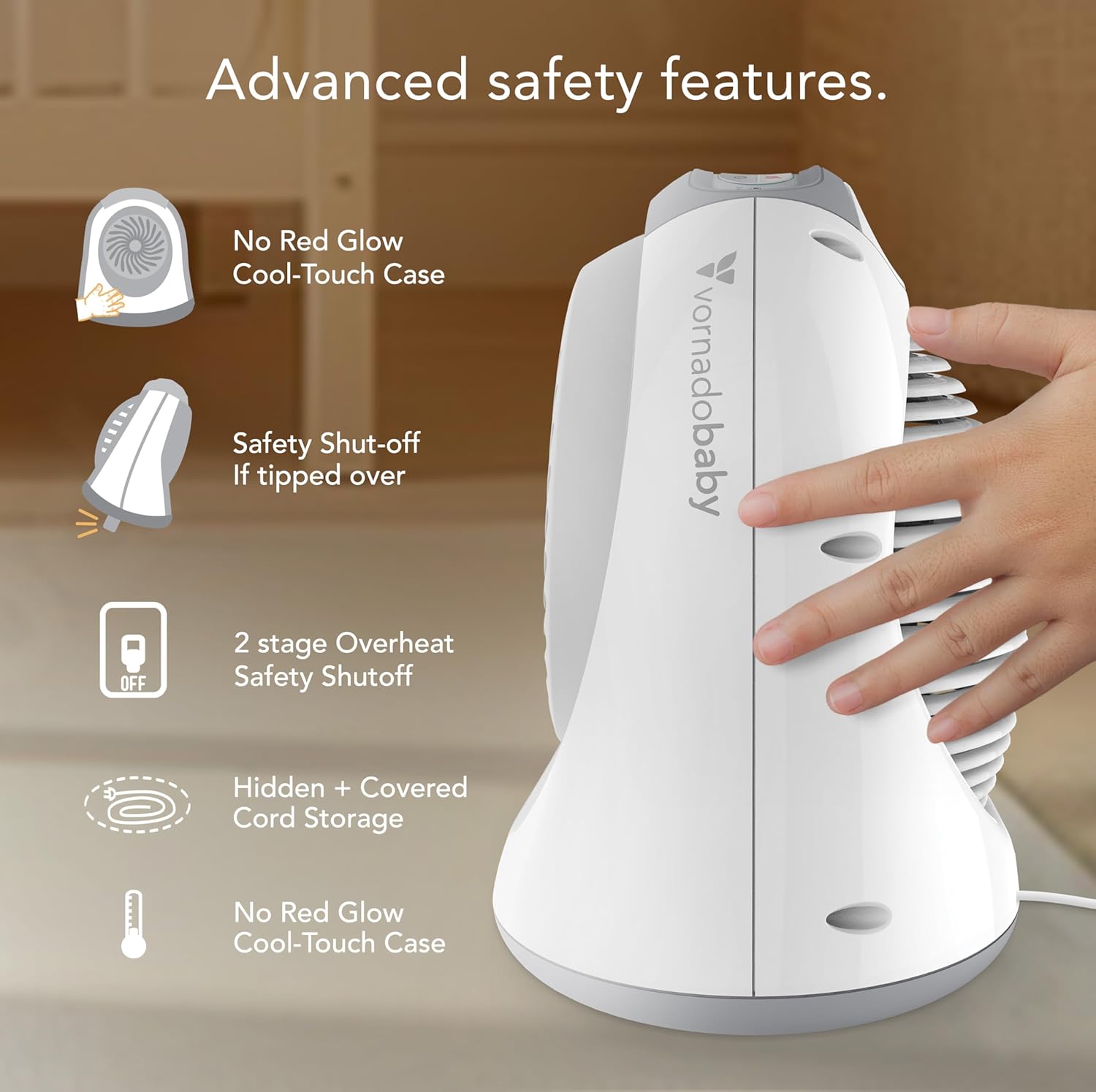 Vornadobaby Sensa Electric Space Heater with Thermostat and Safety Features