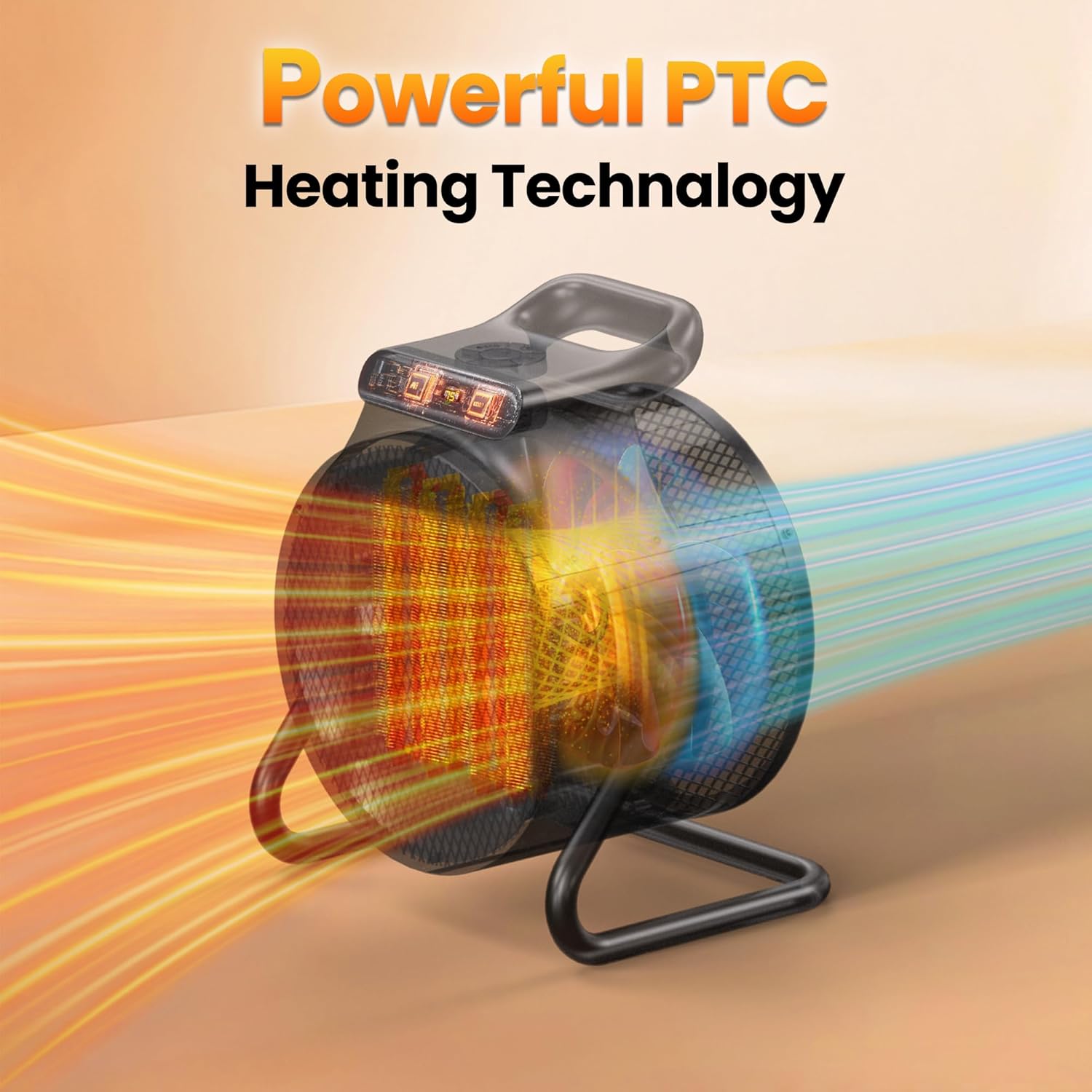 Riseon 1500W PTC Ceramic Space Heater with Remote Control