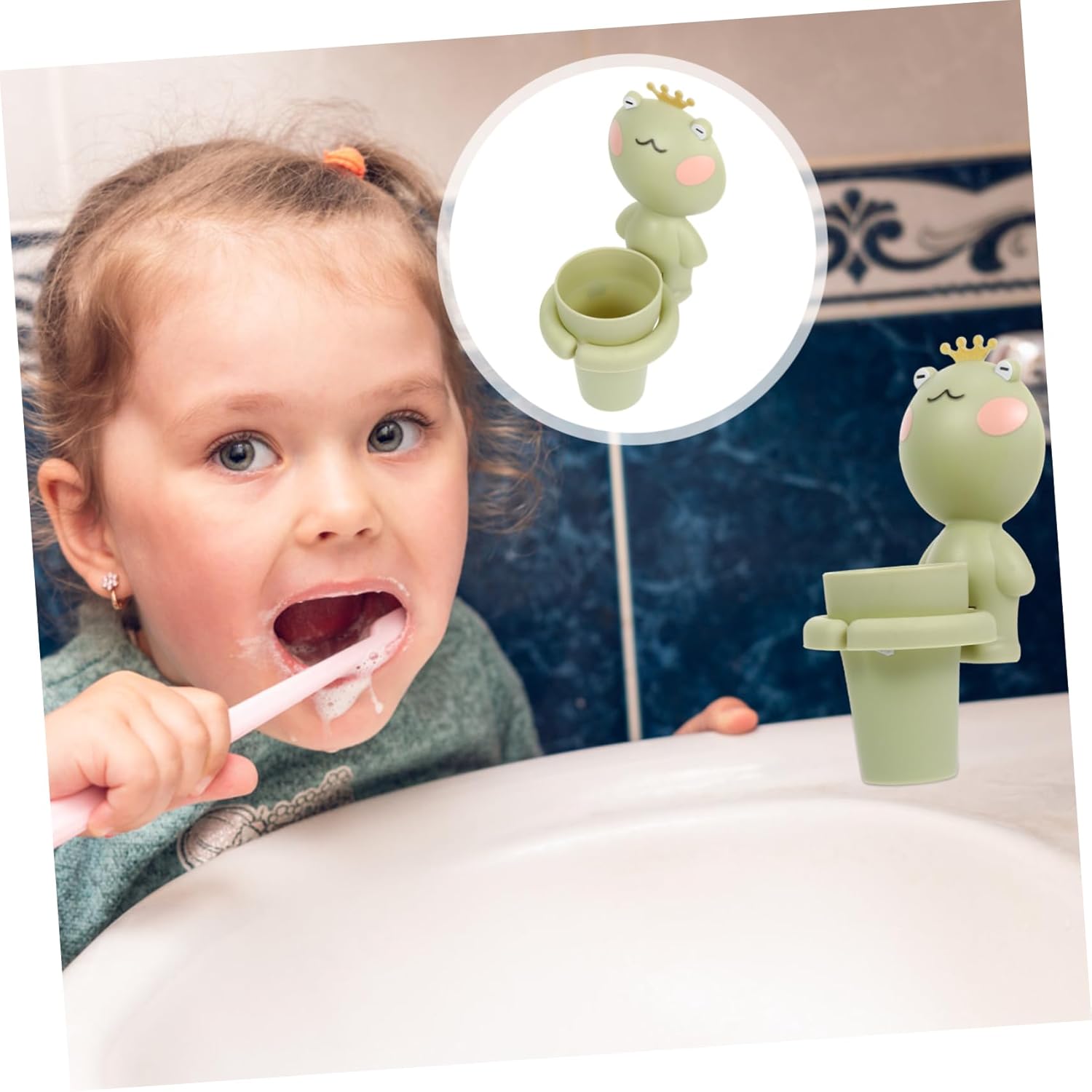 Holibanna Wall-Mounted Toothbrush Cup Holder for Boys and Girls