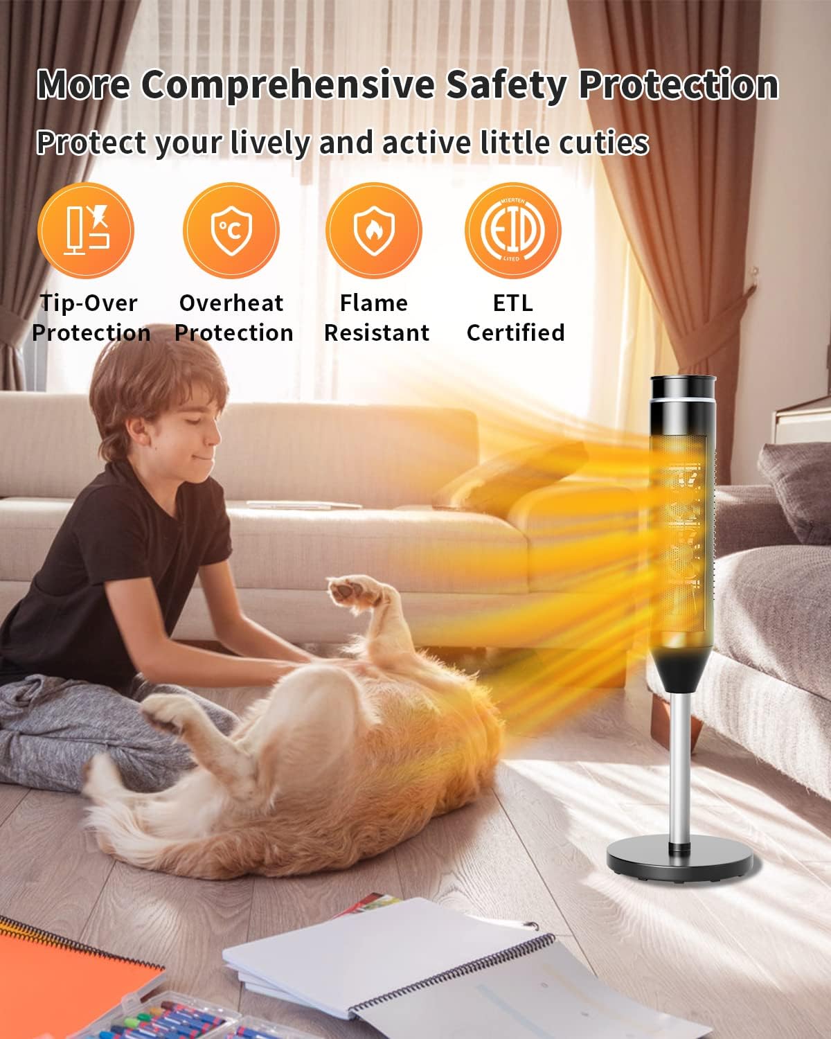 ARLIME 1500W Ceramic Space Heater with Thermostat and Oscillation