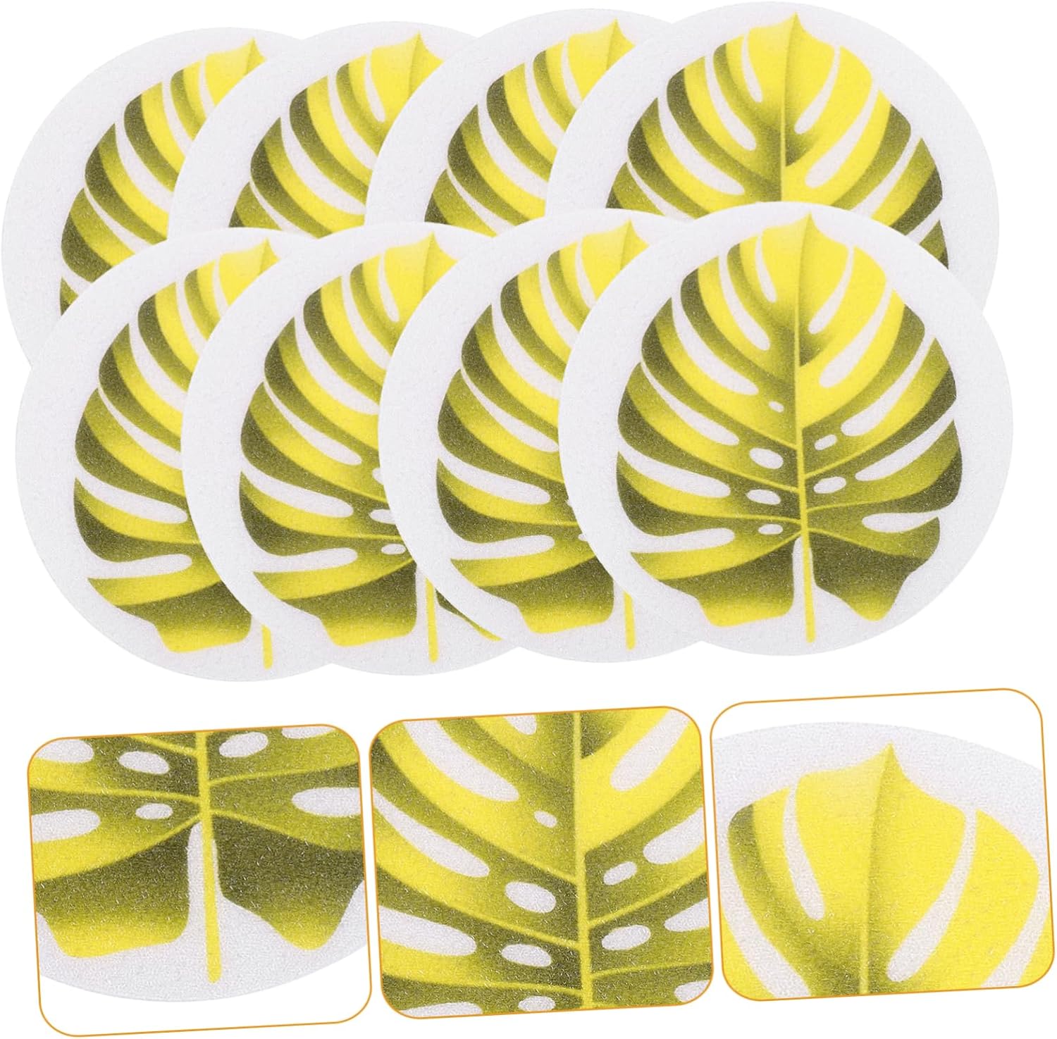 Labrimp 1 Set Leaf Shaped Bathtub Non-Slip Stickers