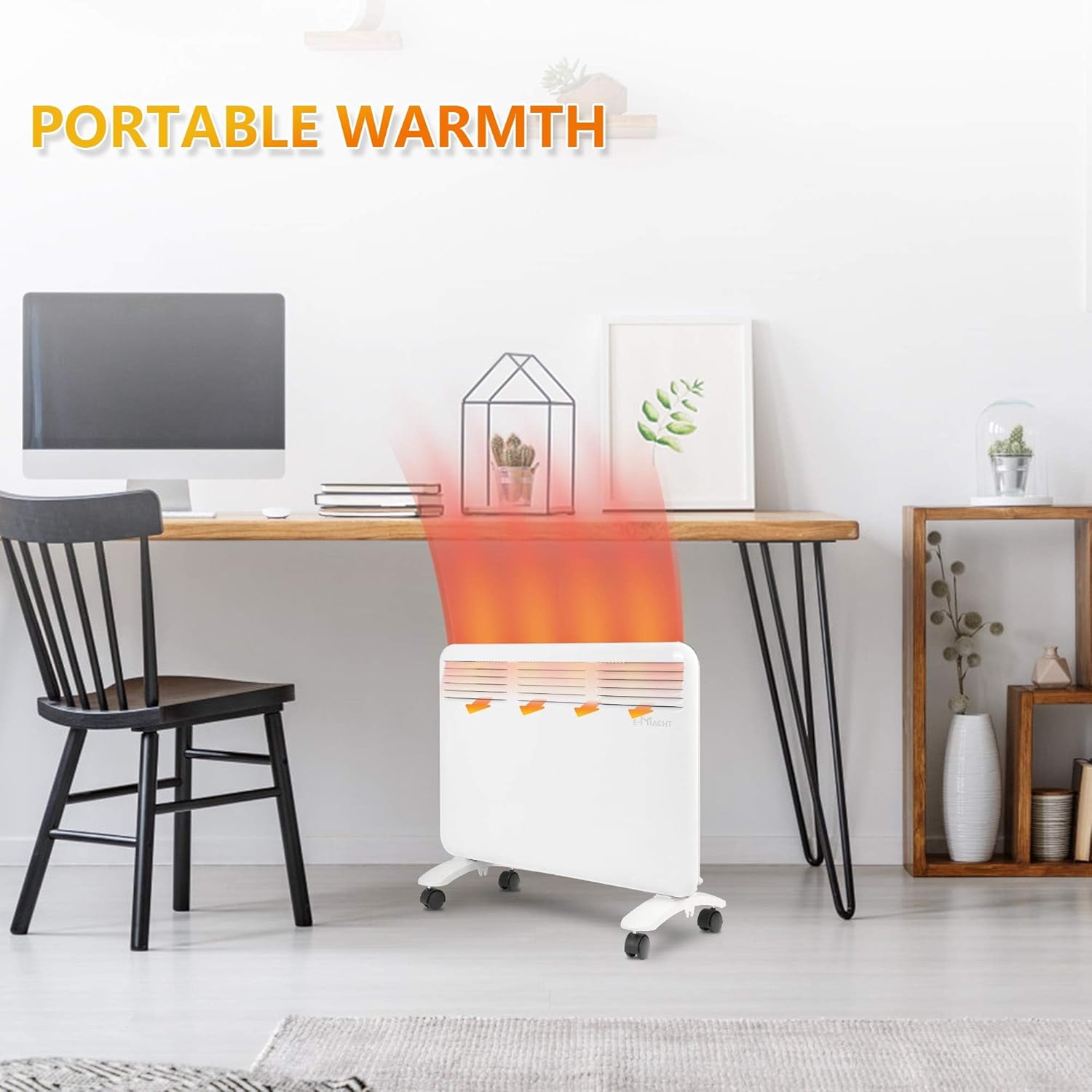 1000W Quiet Convection Heater Under Desk