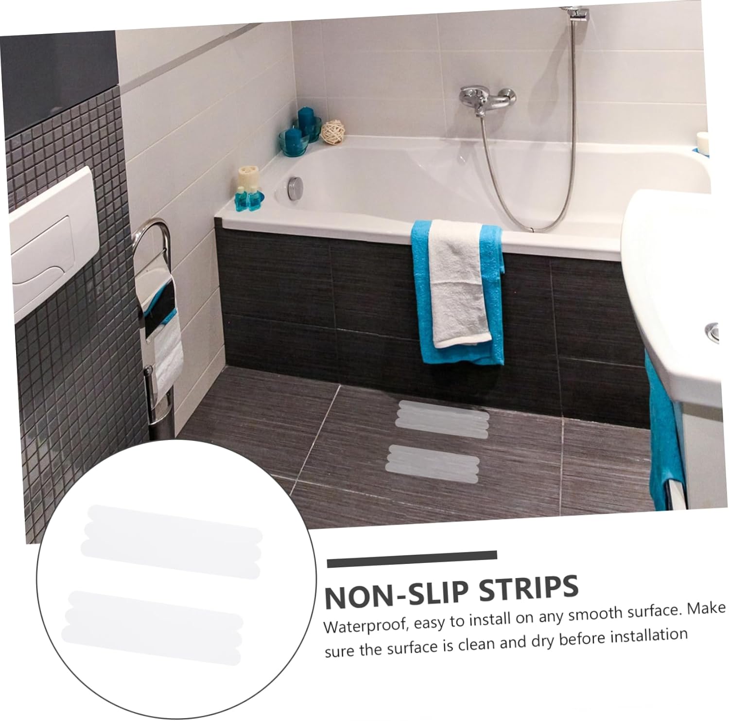 WESIEVYA Non-Slip Bathtub Safety Strips 2cm