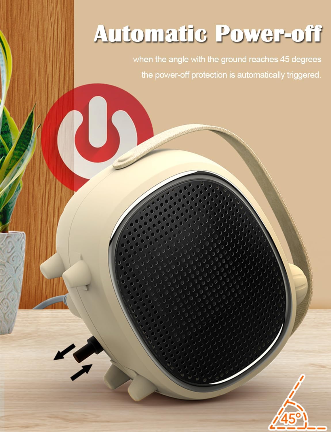NamUla Fast Heating Desk Space Heater - Safe Quiet 500W1000W PTC Ceramic Fan
