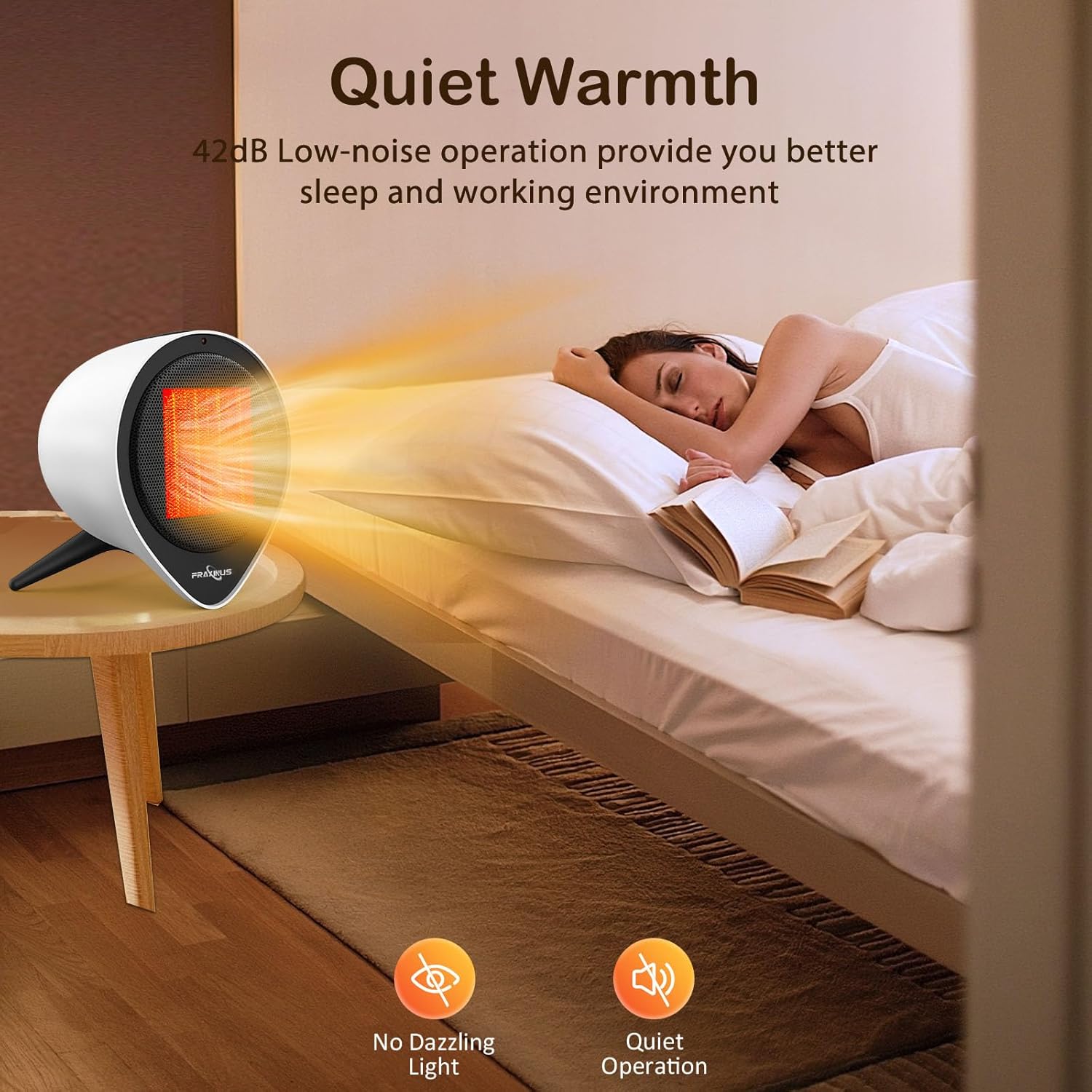 Fraxinus 1500W Ceramic Heater with 15H Timer and Safety Features