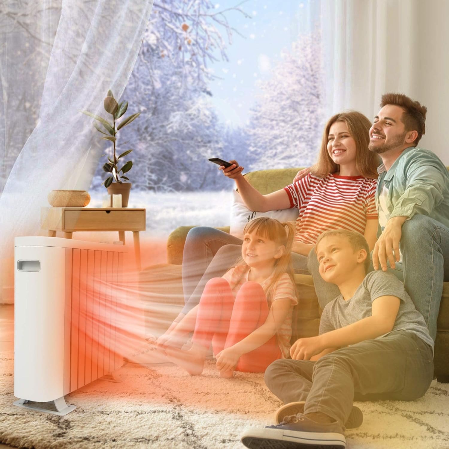 Clarfey 1000W Electric Space Heater with 3 Modes and Safety Features