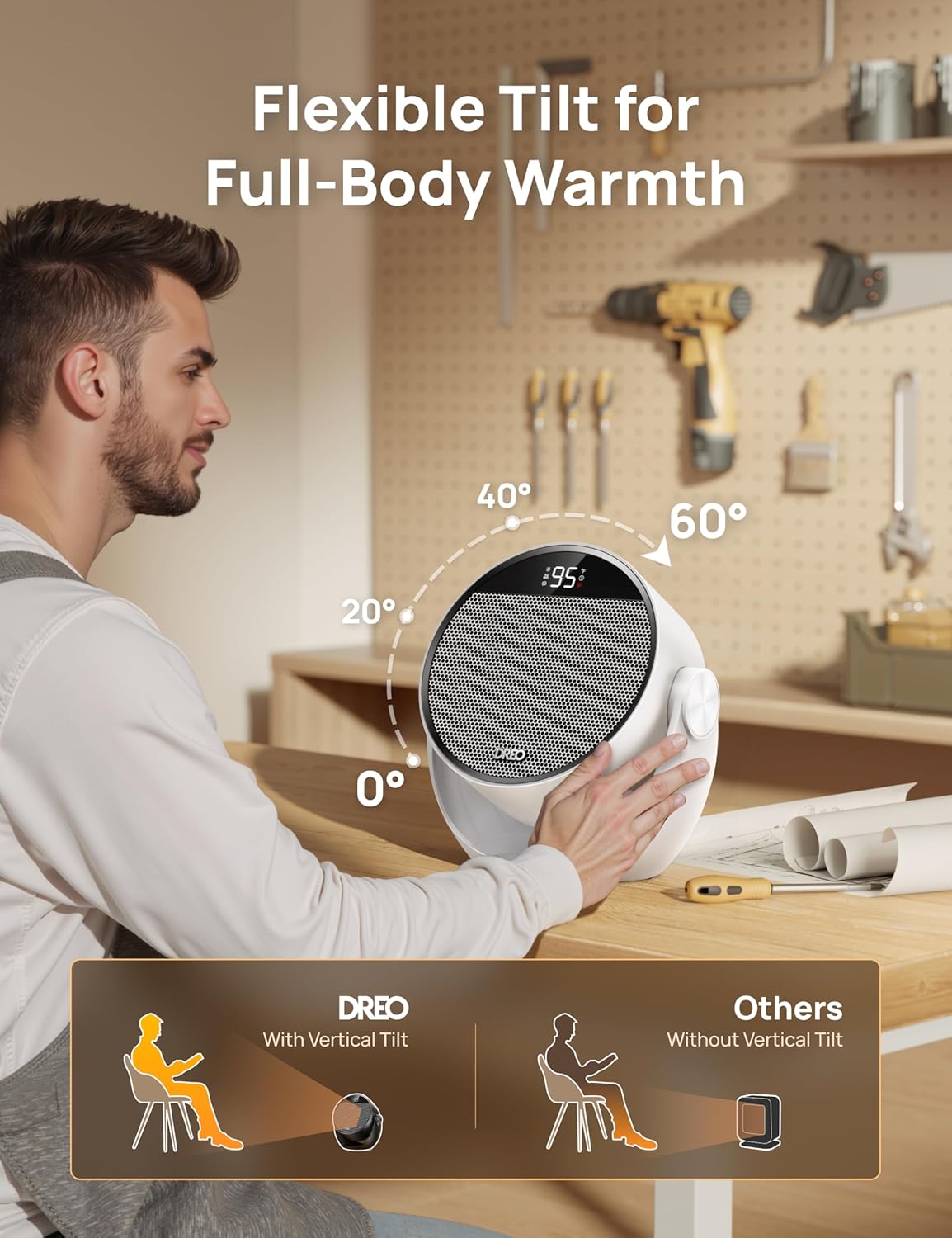 Dreo 1500W Electric Space Heater with Thermostat and Remote Control
