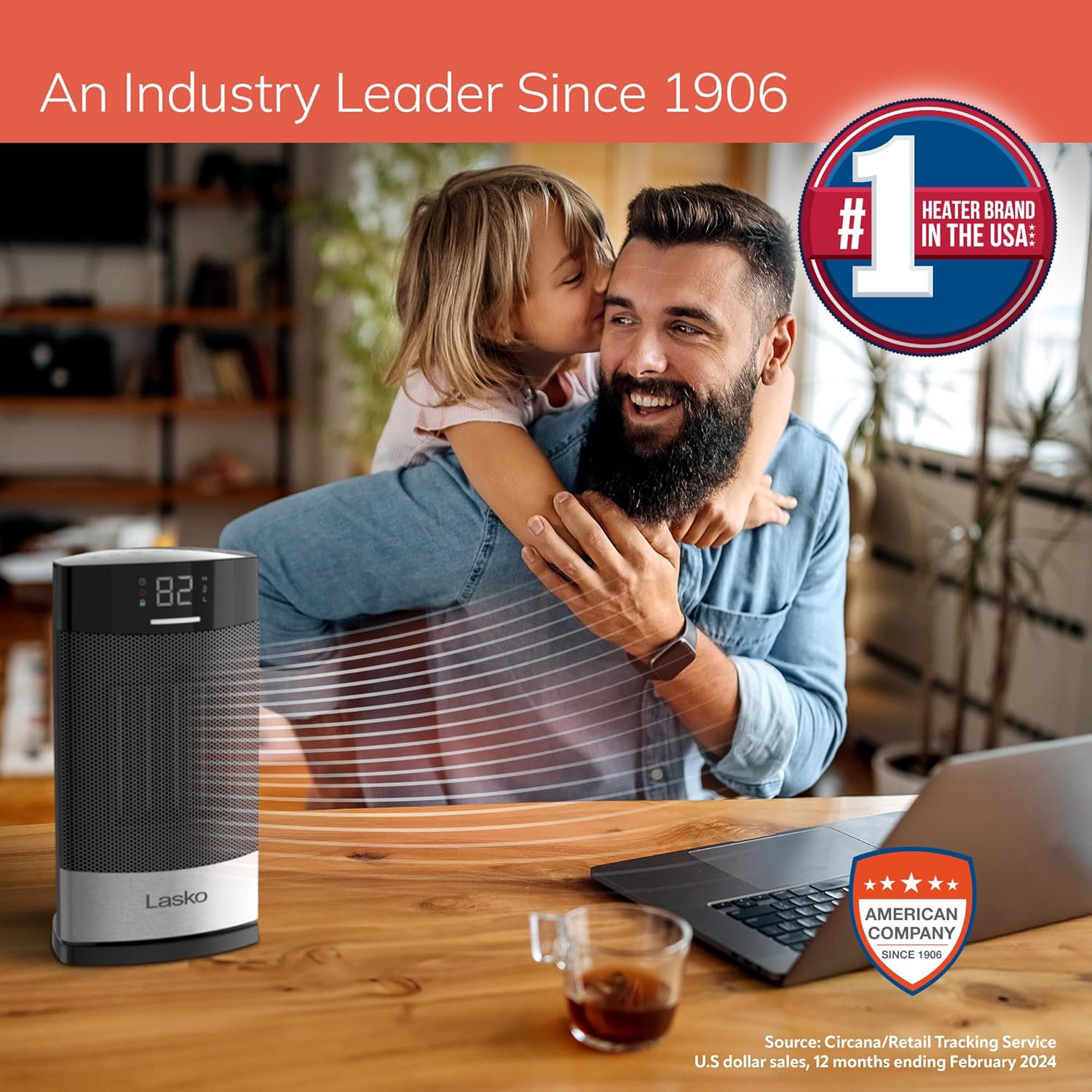 Lasko Ellipse Tabletop Heater with AutoECO Mode and Remote Control