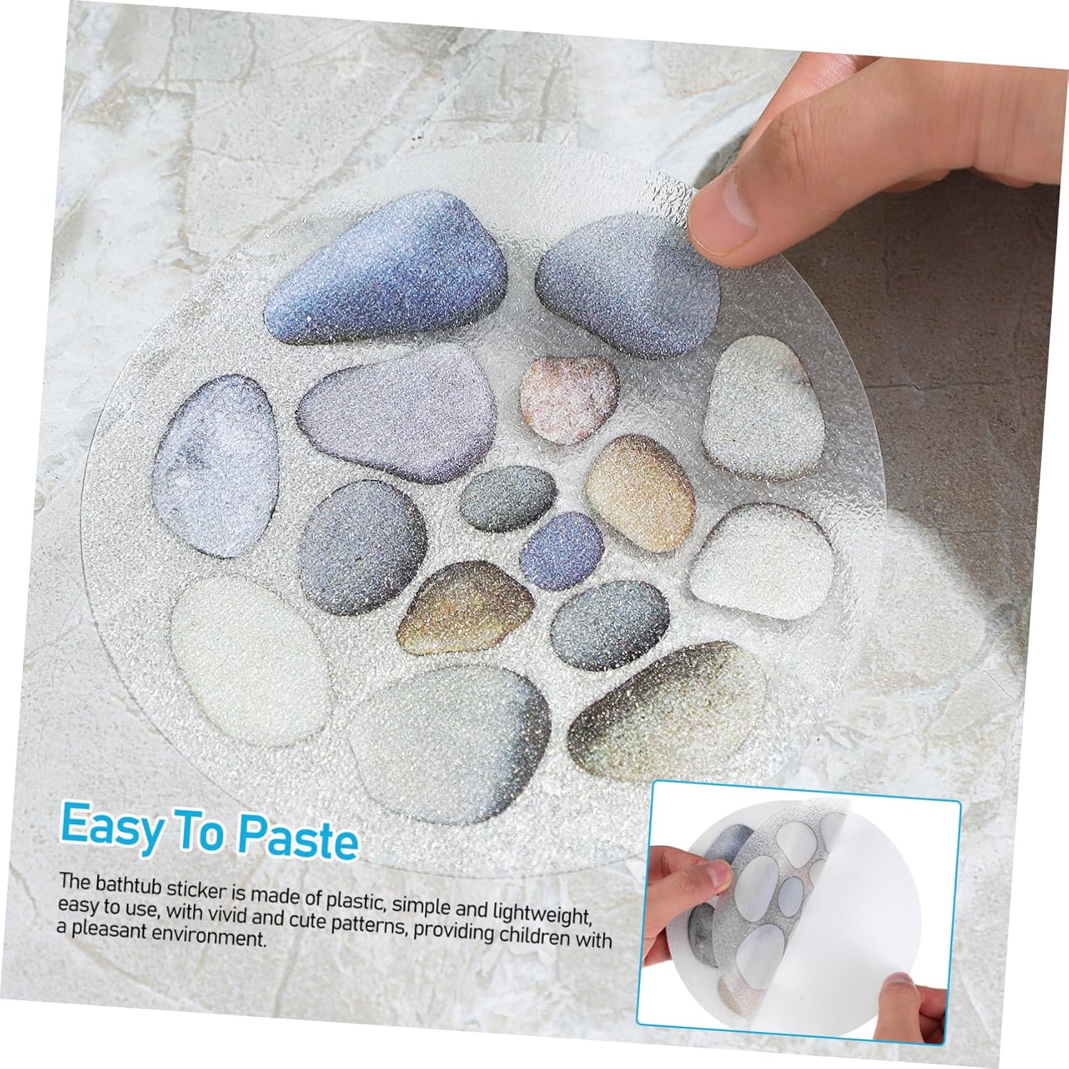 12-Piece Non-Slip Stone Tub Stickers for Safe and Stylish Bathroom