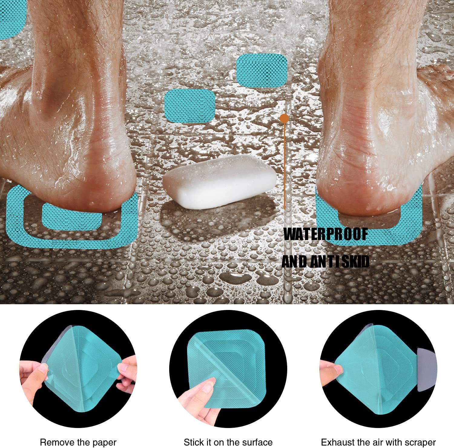 Non-Slip Bathtub Stickers with 36 PCS and Scraper