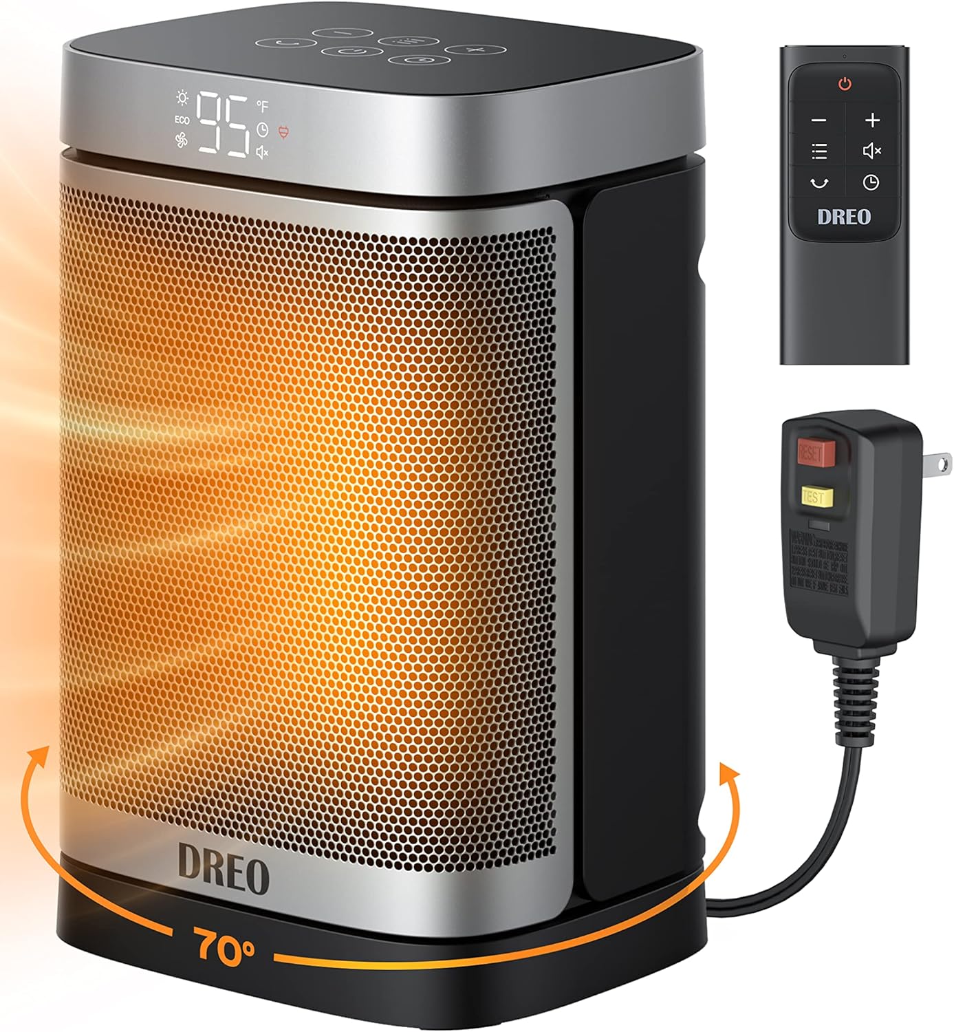 Dreo Wall Heater for Bathroom 1500W Smart Space Heater with ALCI Plug