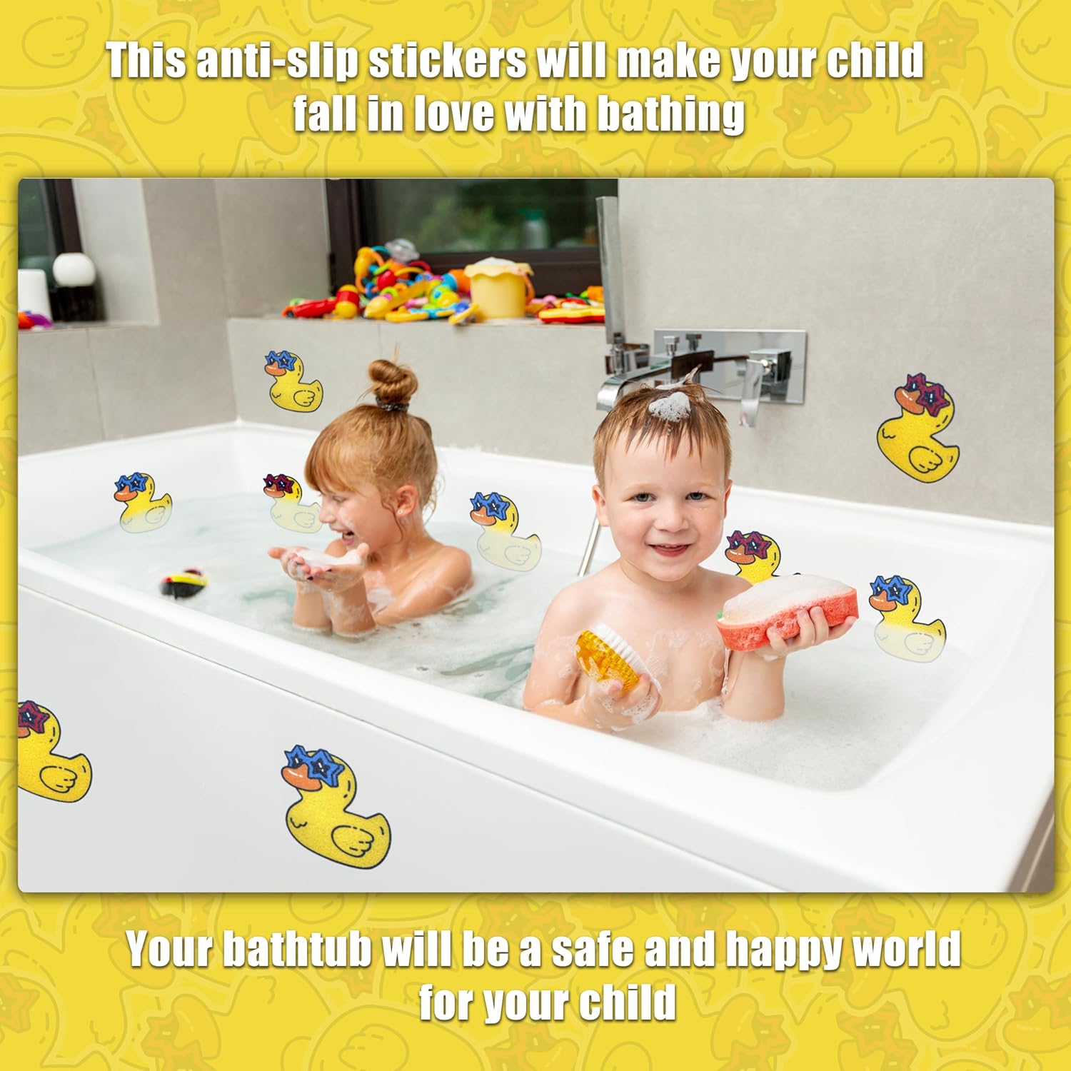 WIBUE Non-Slip Bathtub Stickers with Scraper