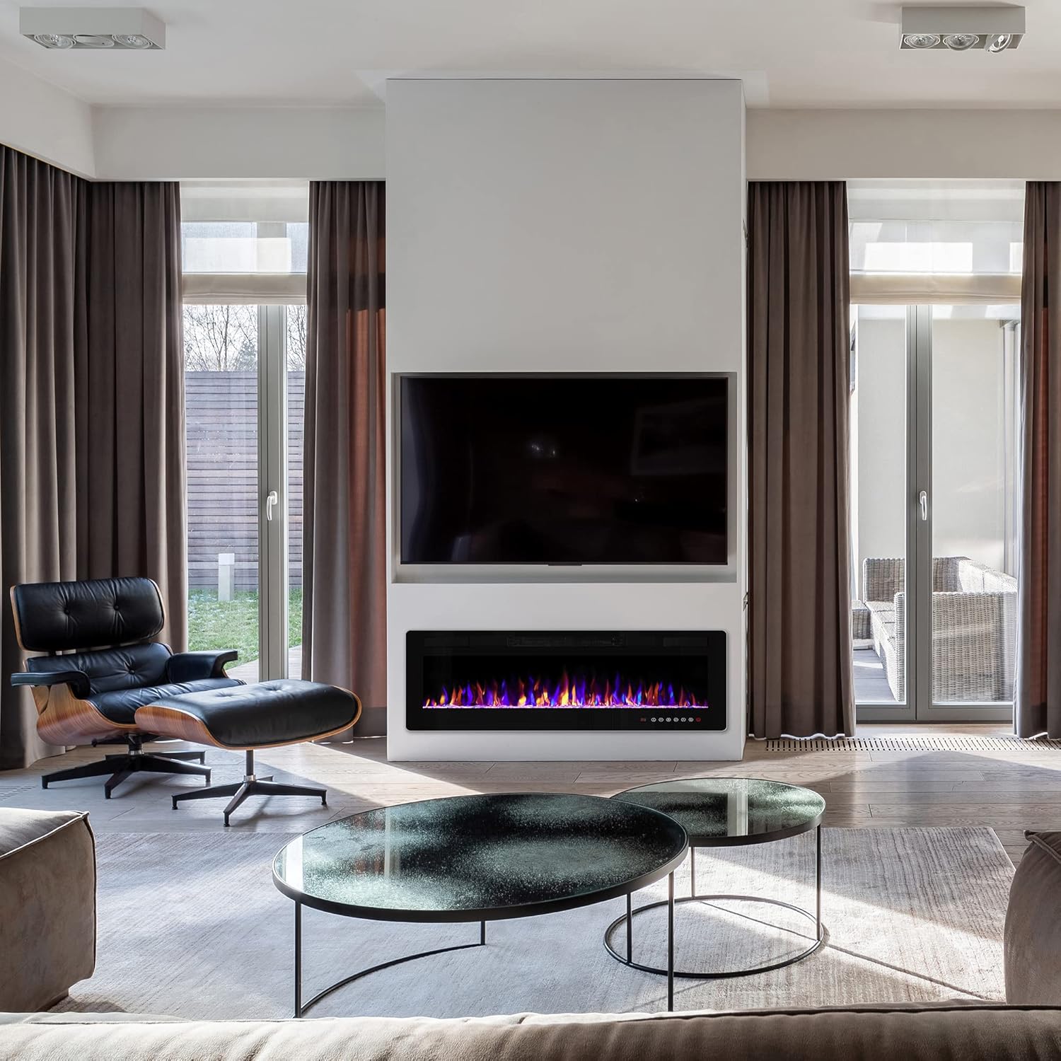 42 Inch Electric Fireplace with Timer and Remote Control