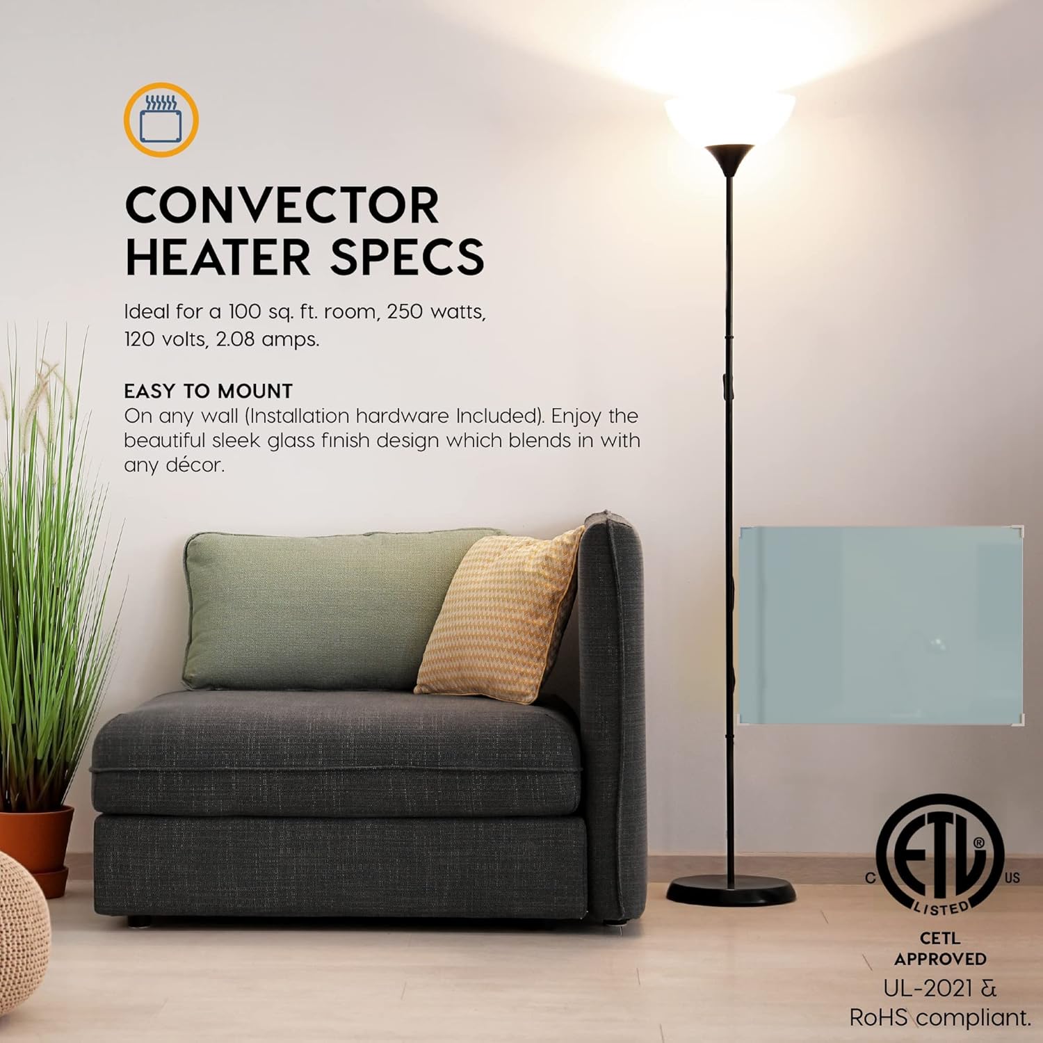 EconoHome 250W Wall Mount Convector Heater
