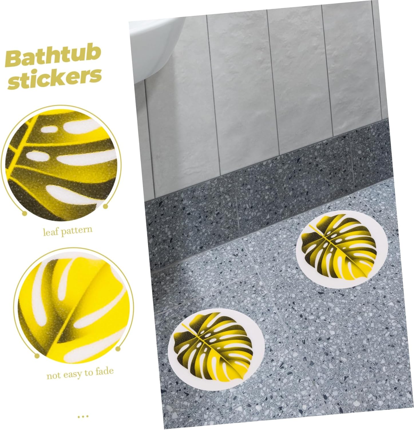 Ciieeo Leaf Anti-Slip Bathtub Stickers Waterproof Decals