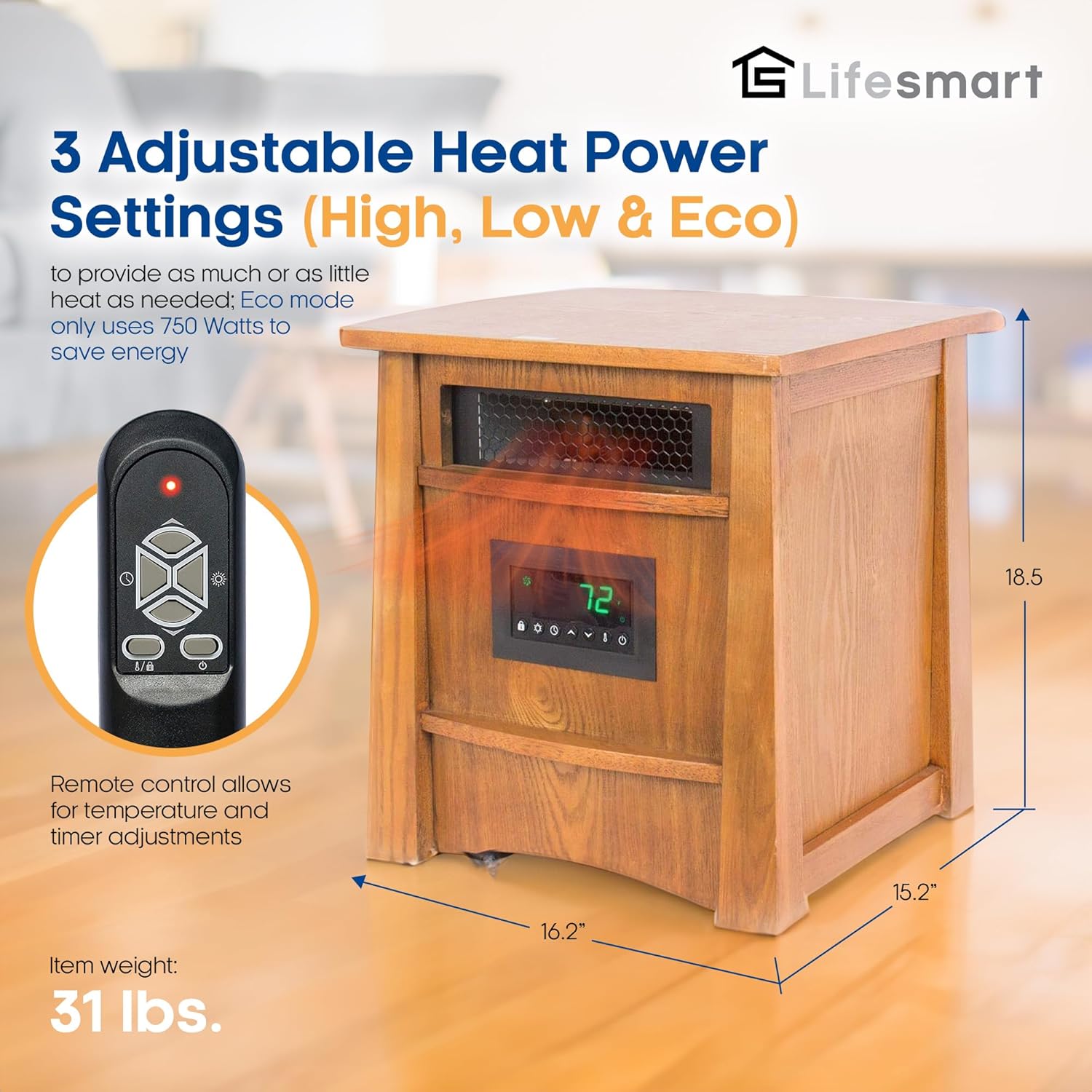 Lifesmart Lifelux 8 Element Space Heater 2 Pack - 1500 Watts