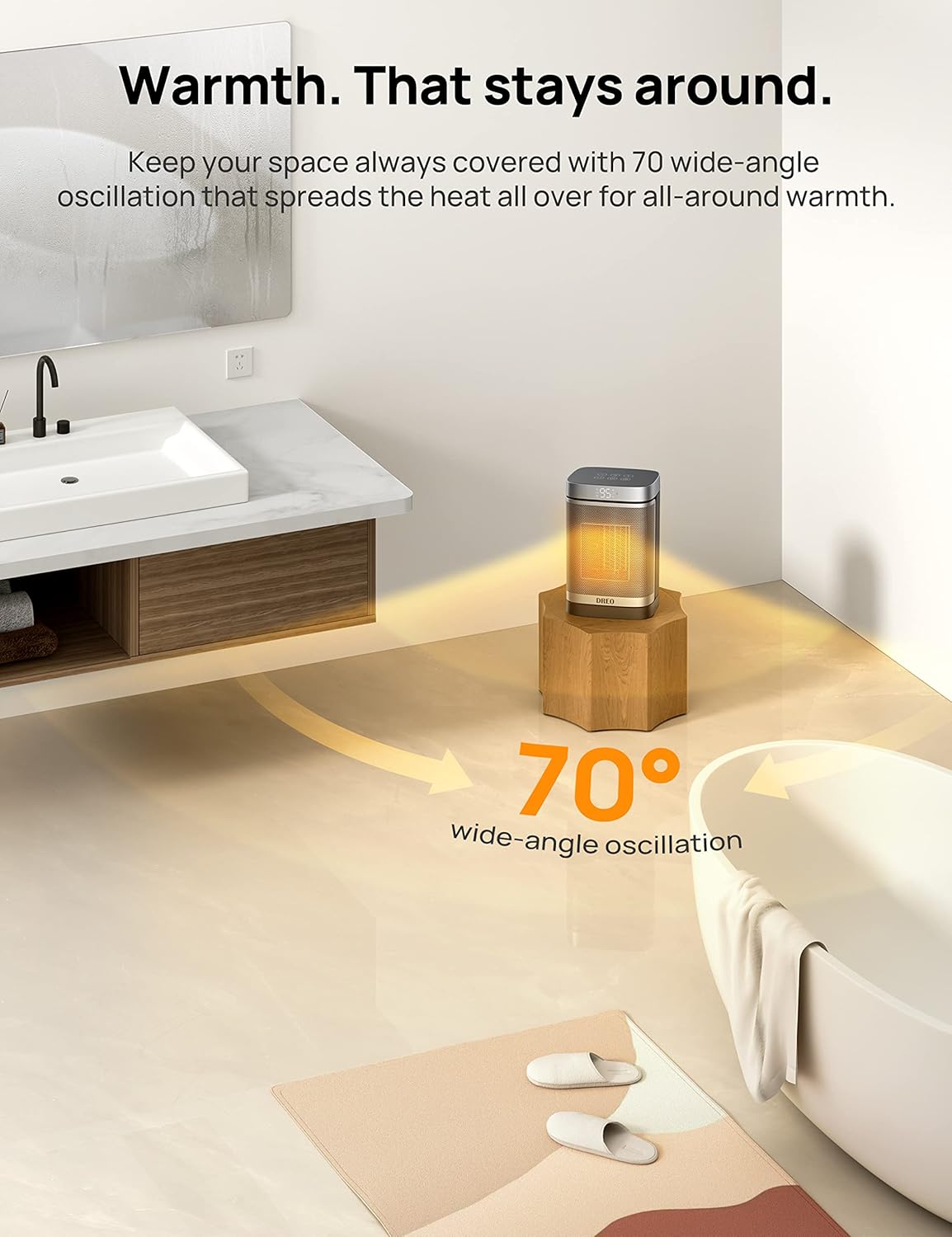 Dreo Wall Heater for Bathroom 1500W Smart Space Heater with ALCI Plug