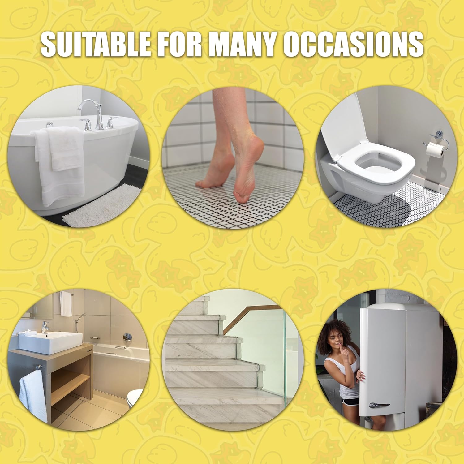 WIBUE Non-Slip Bathtub Stickers with Scraper
