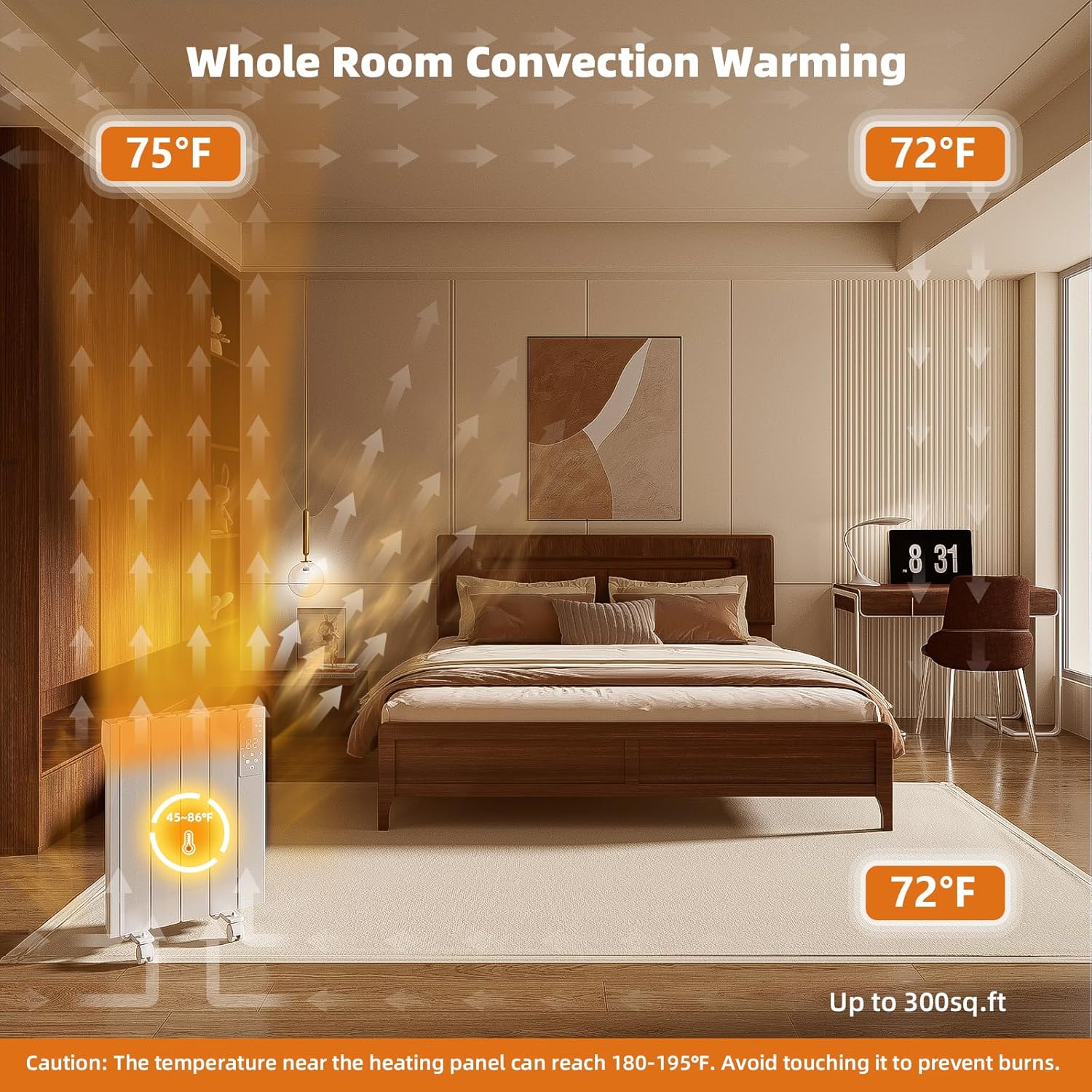 Lueptexx 800W Wall Panel Convection Heater