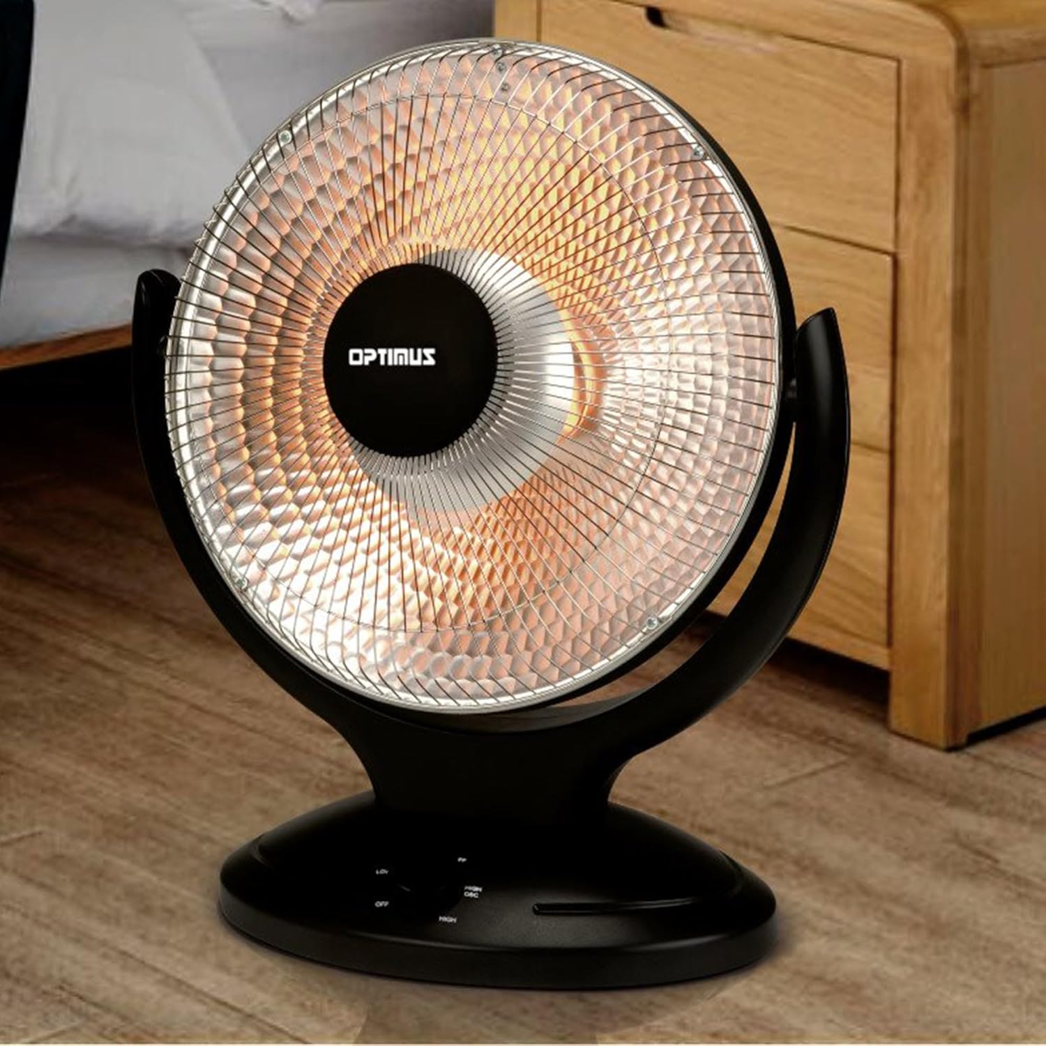 Optimus Oscillation Parabolic Radiant Heater Black