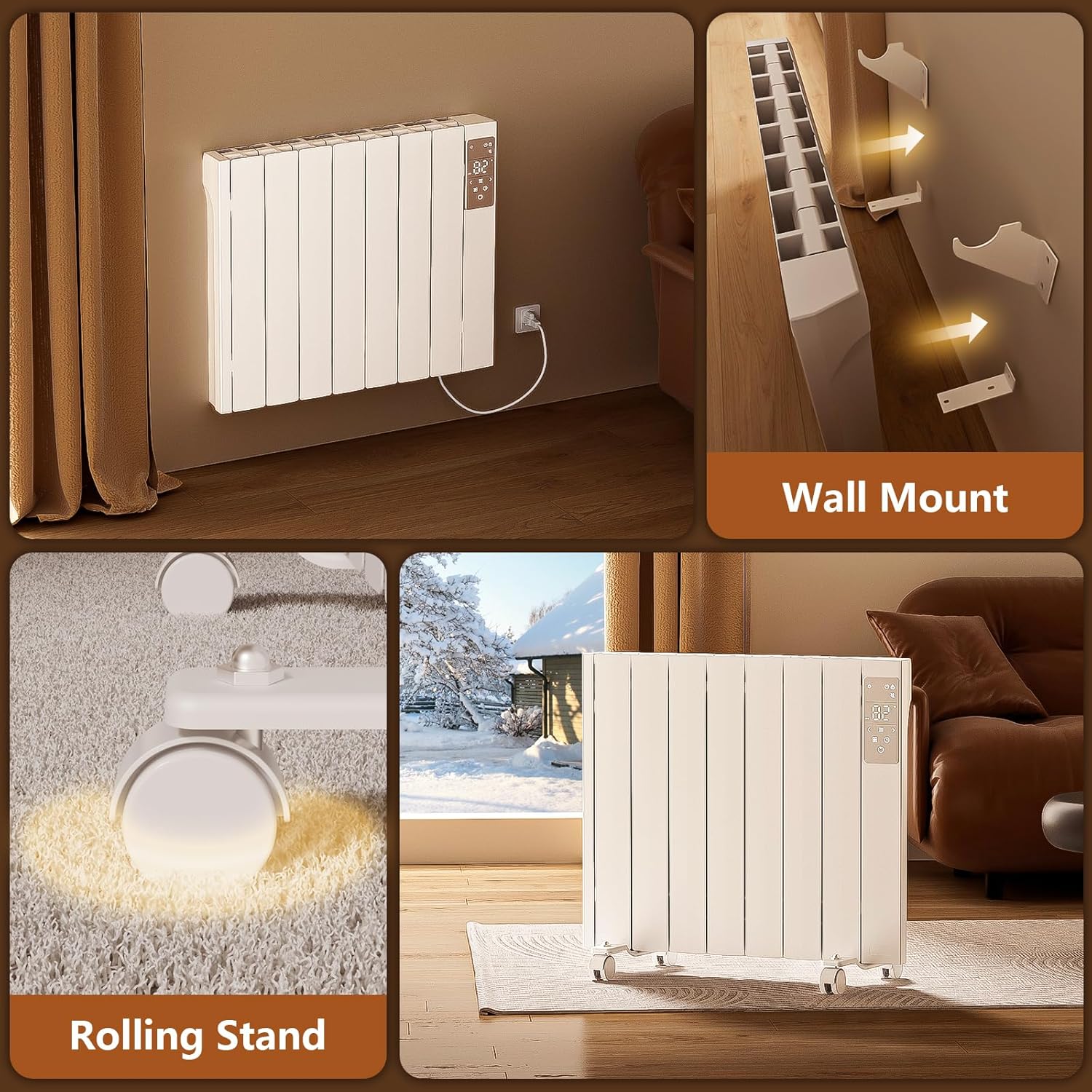 Lueptexx 1500W Convection Wall Panel Heater with Remote Control