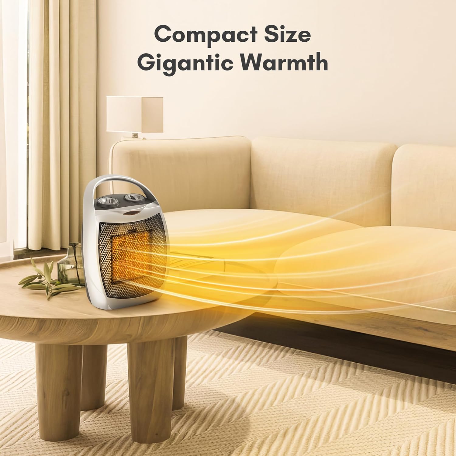 Crzoe Portable Electric Heater with Thermostat and Fan