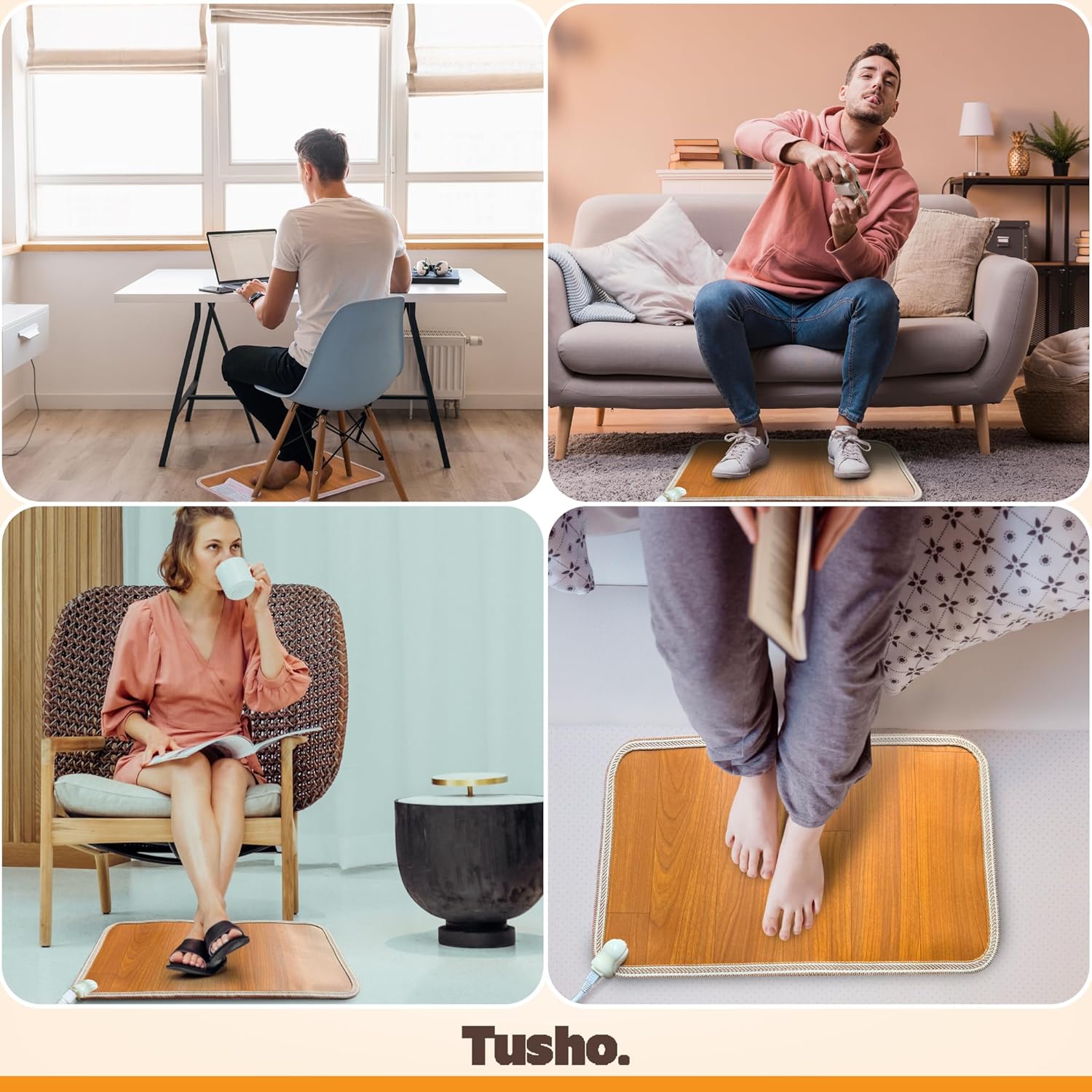 Tusho Electric Floor Mat Under Desk - 197x118in Foot Warmer