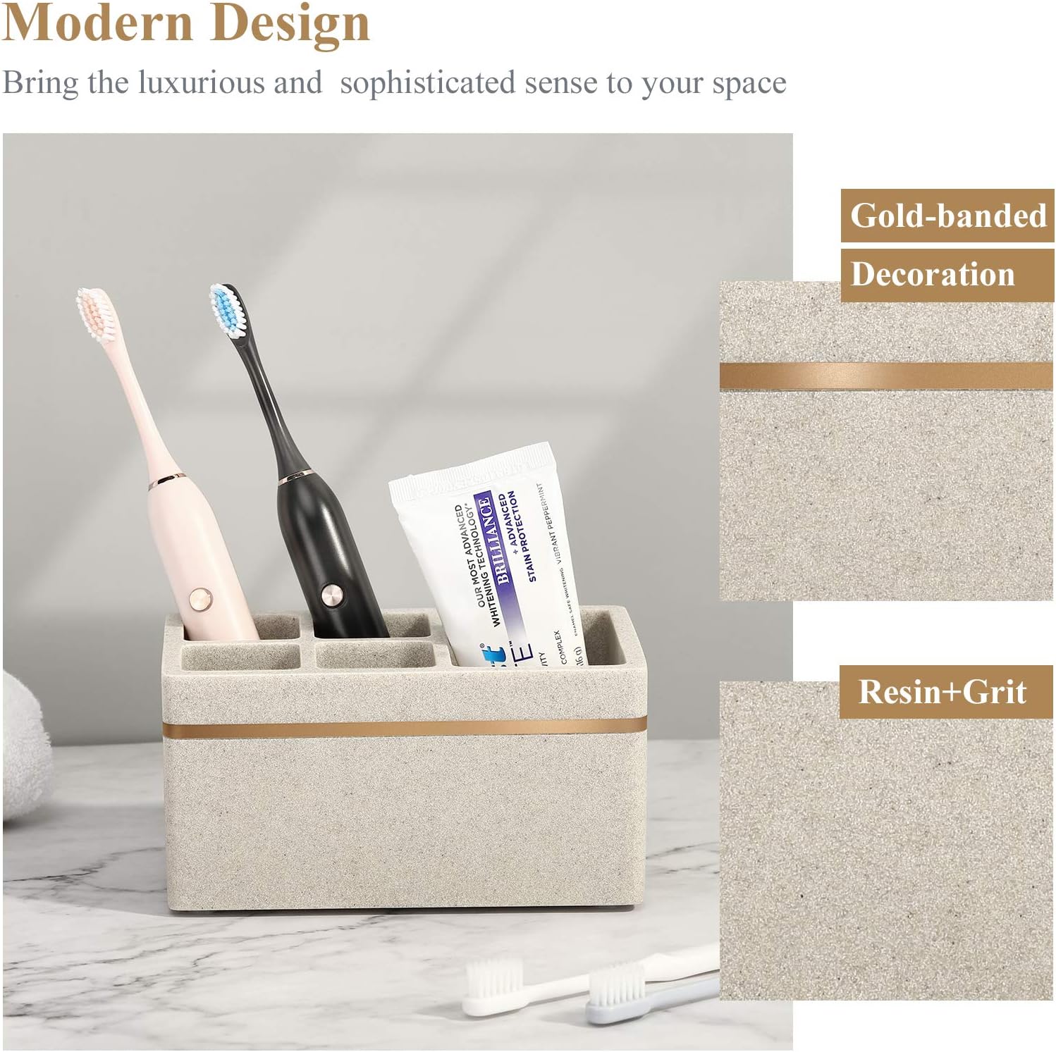 Shinowa Resin Toothbrush Holder with 5 Slots