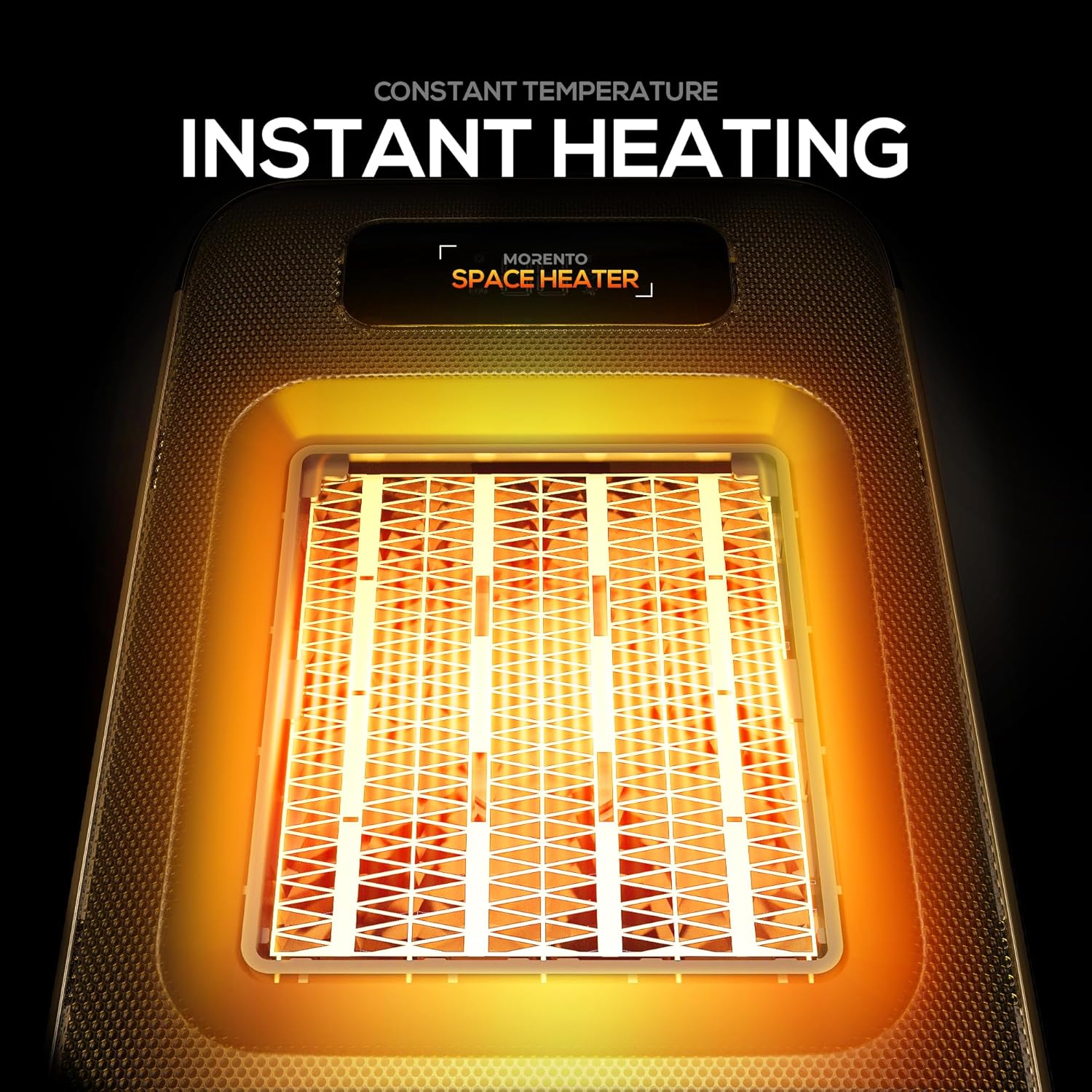 MORENTO 1500W Electric Desk Heater with Fan Mode Thermostat and Grey Finish