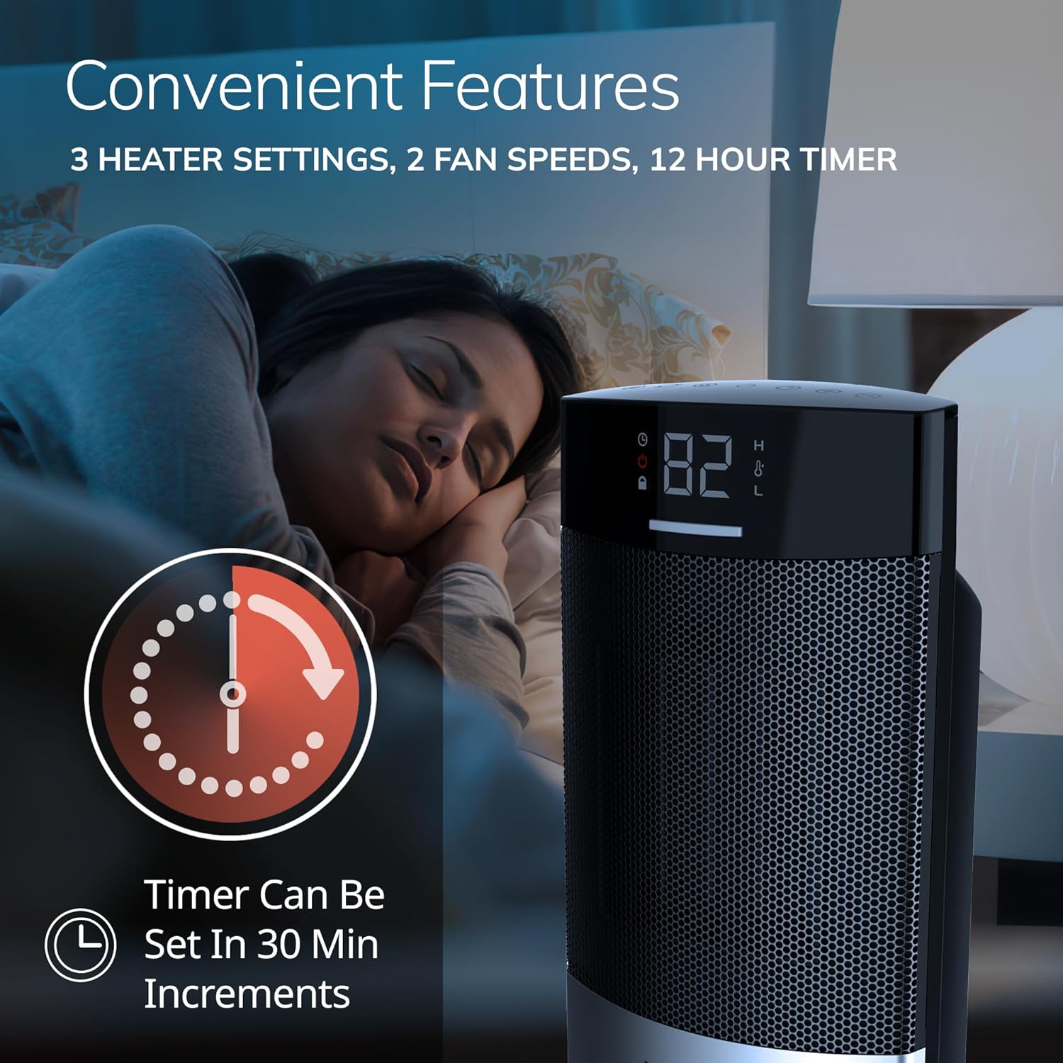 Lasko Ellipse Tabletop Heater with AutoECO Mode and Remote Control