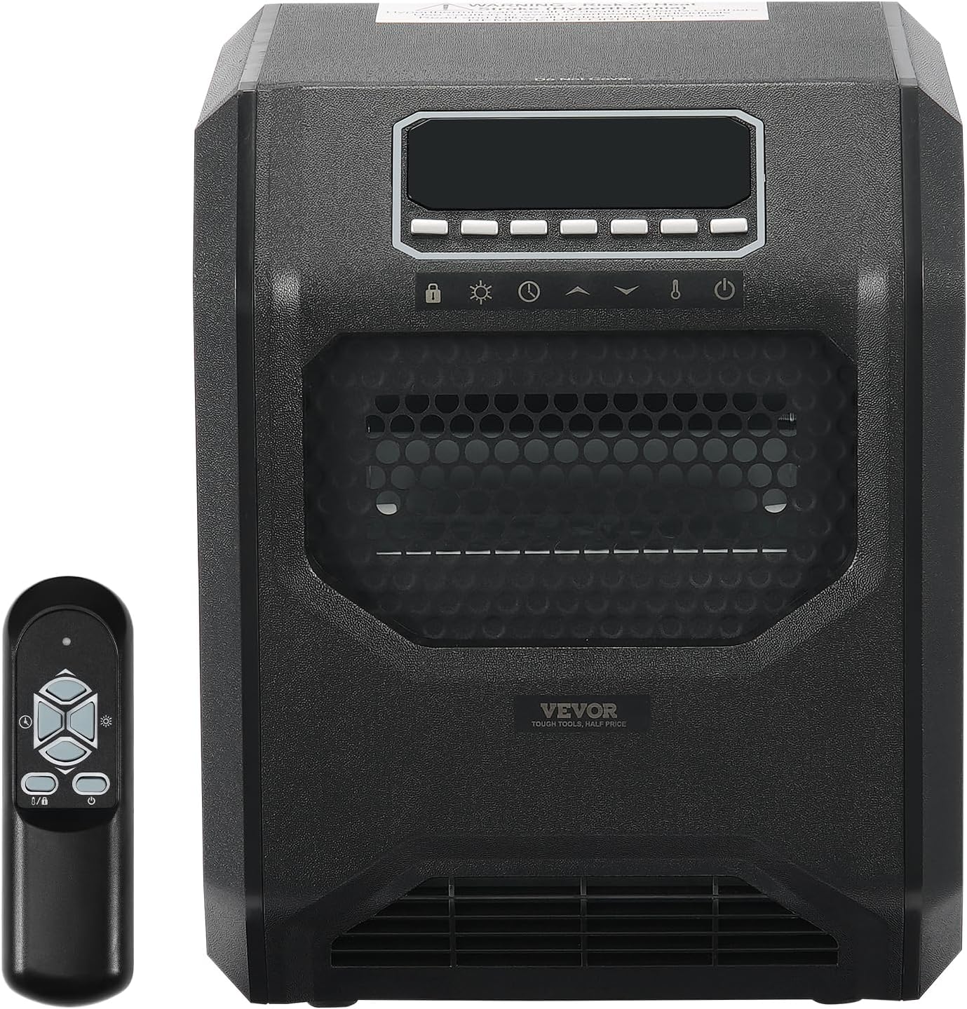 VEVOR Infrared Heater 1500W Remote Control with 3 Speeds and Timer