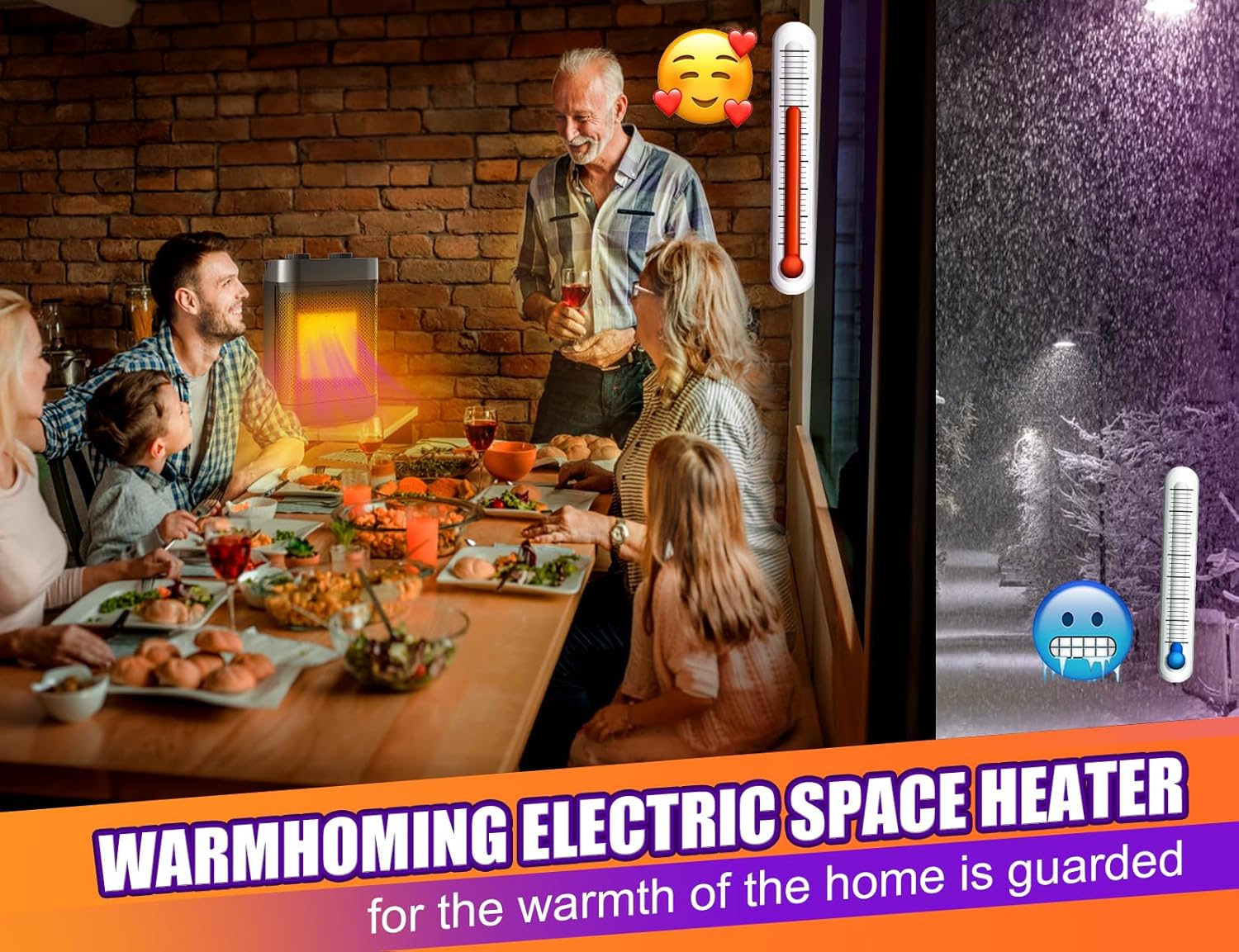 Brivennor 1200W Electric Oscillating Heater with Safety Features