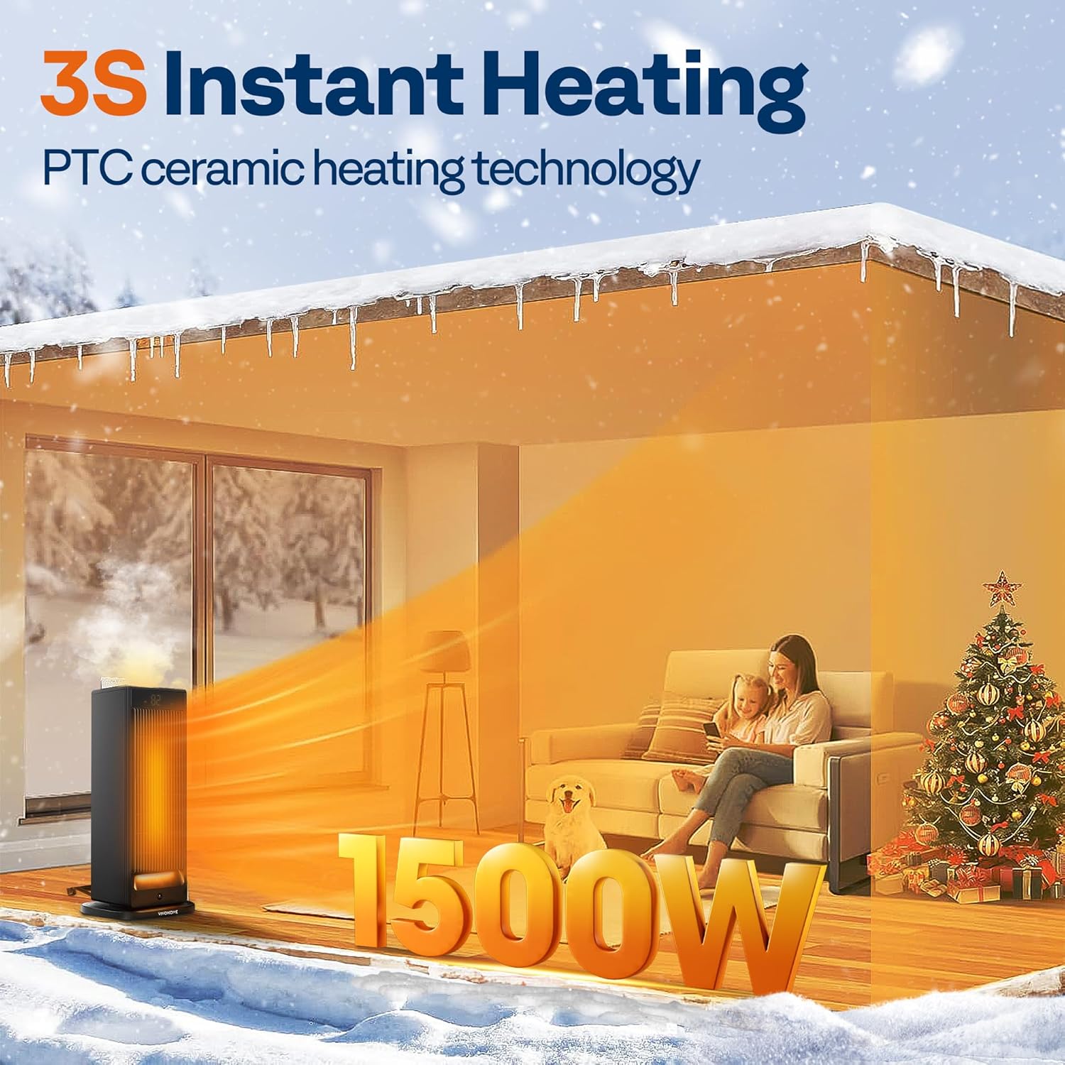 VIVOHOME Space Heater with Humidifier and Fireplace