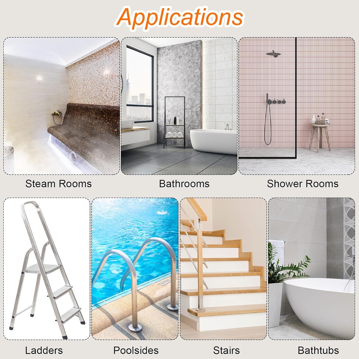 HARFINGTON 24pcs Non Slip Bathtub Stickers Black