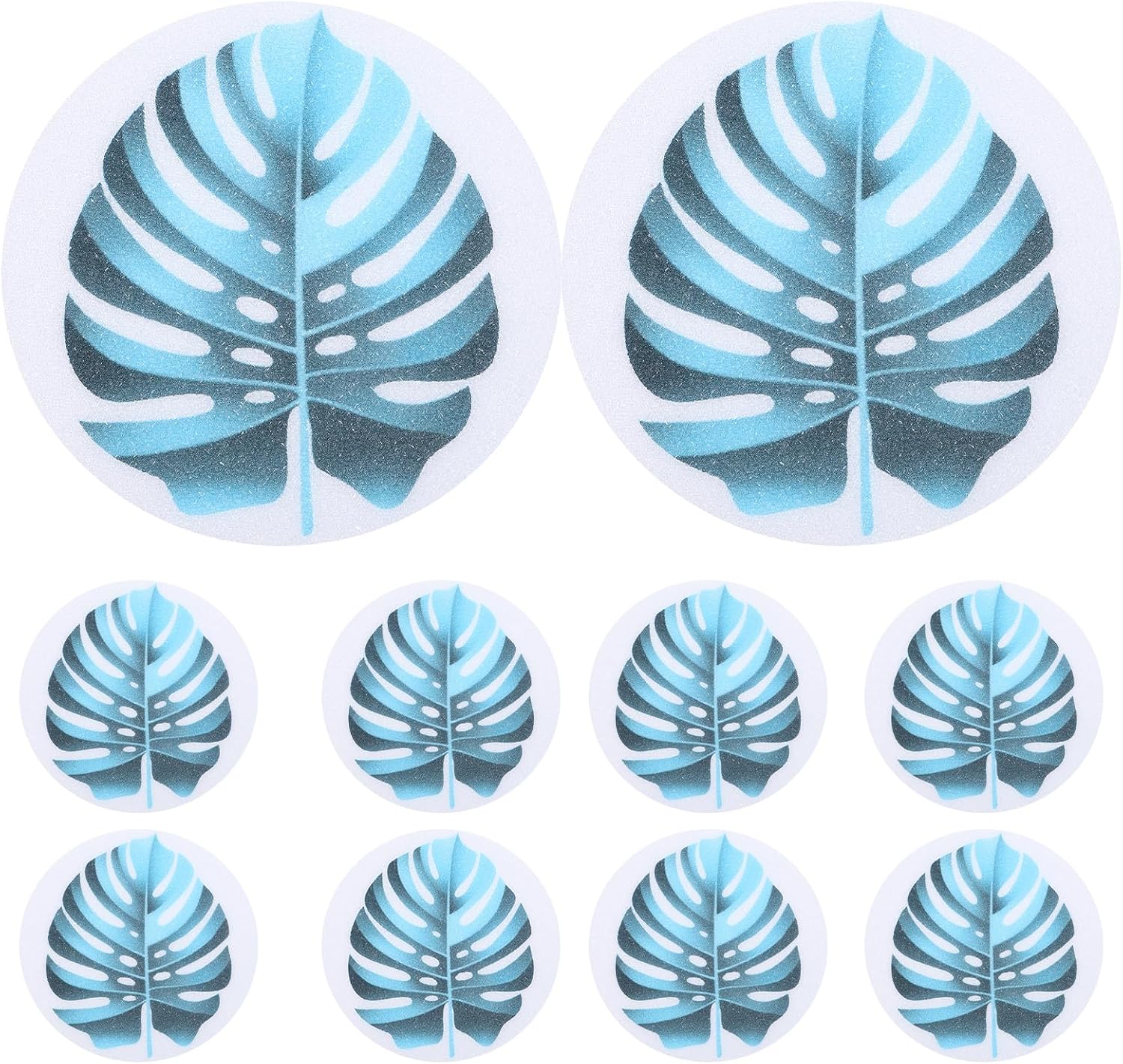Ciieeo Non-Slip Bathtub Stickers with Green Leaf Design