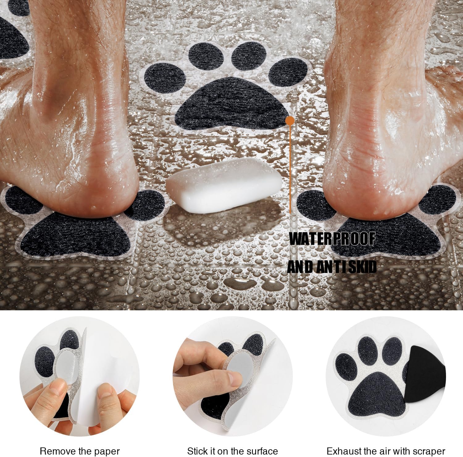 Secopad Non Slip Bathtub Stickers with Scraper