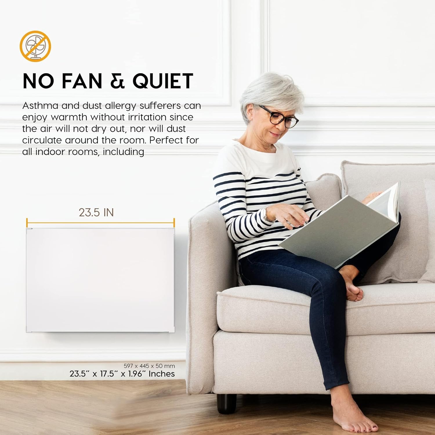 EconoHome Wall Mount Space Heater Panel with Heat Guard