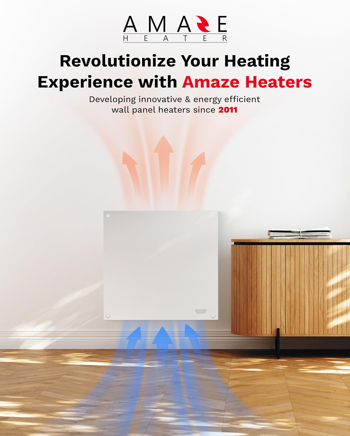 Amaze Heaters Solo Smart 400W Wall Mount Panel Heater