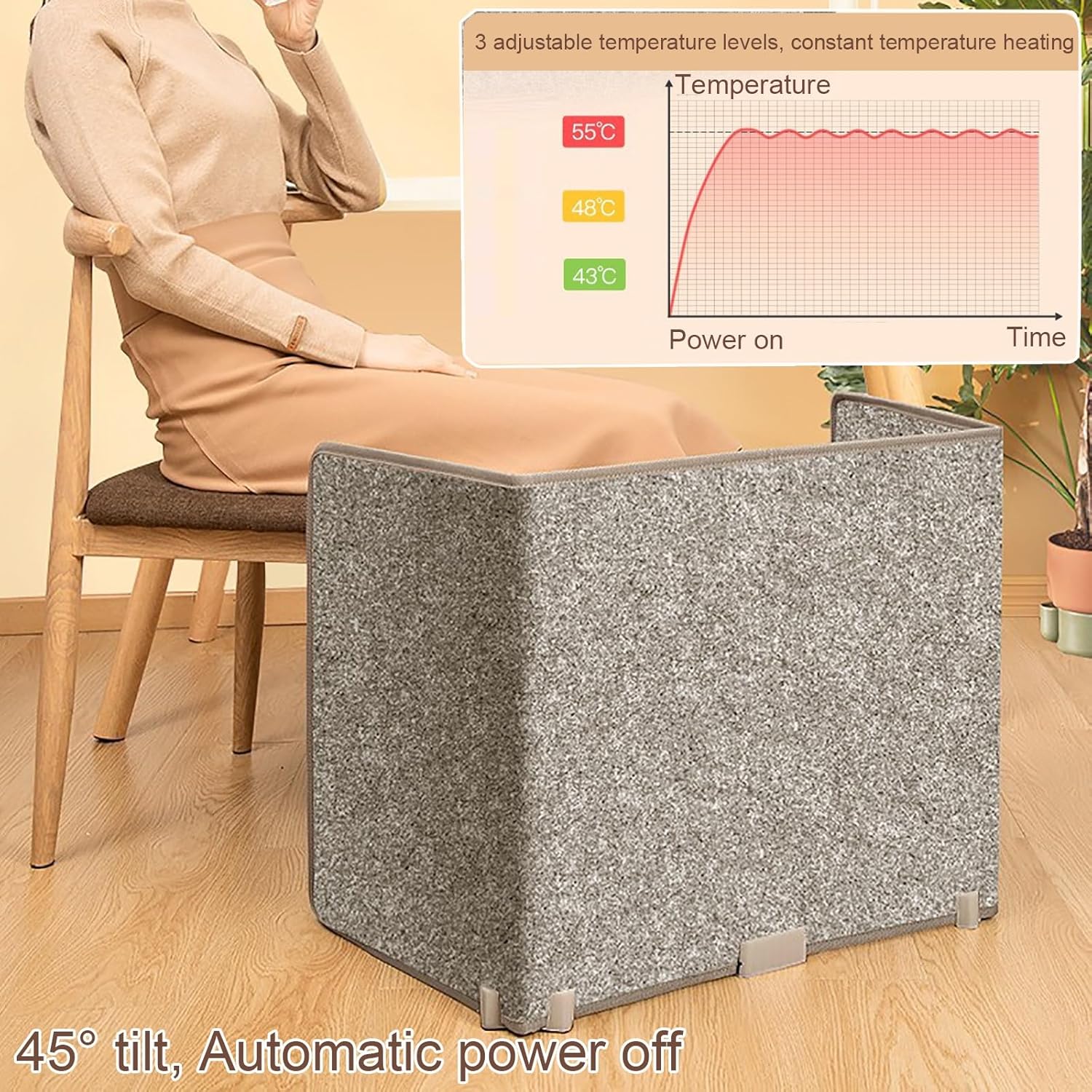 Foldable Electric Foot Warmer for Home and Office